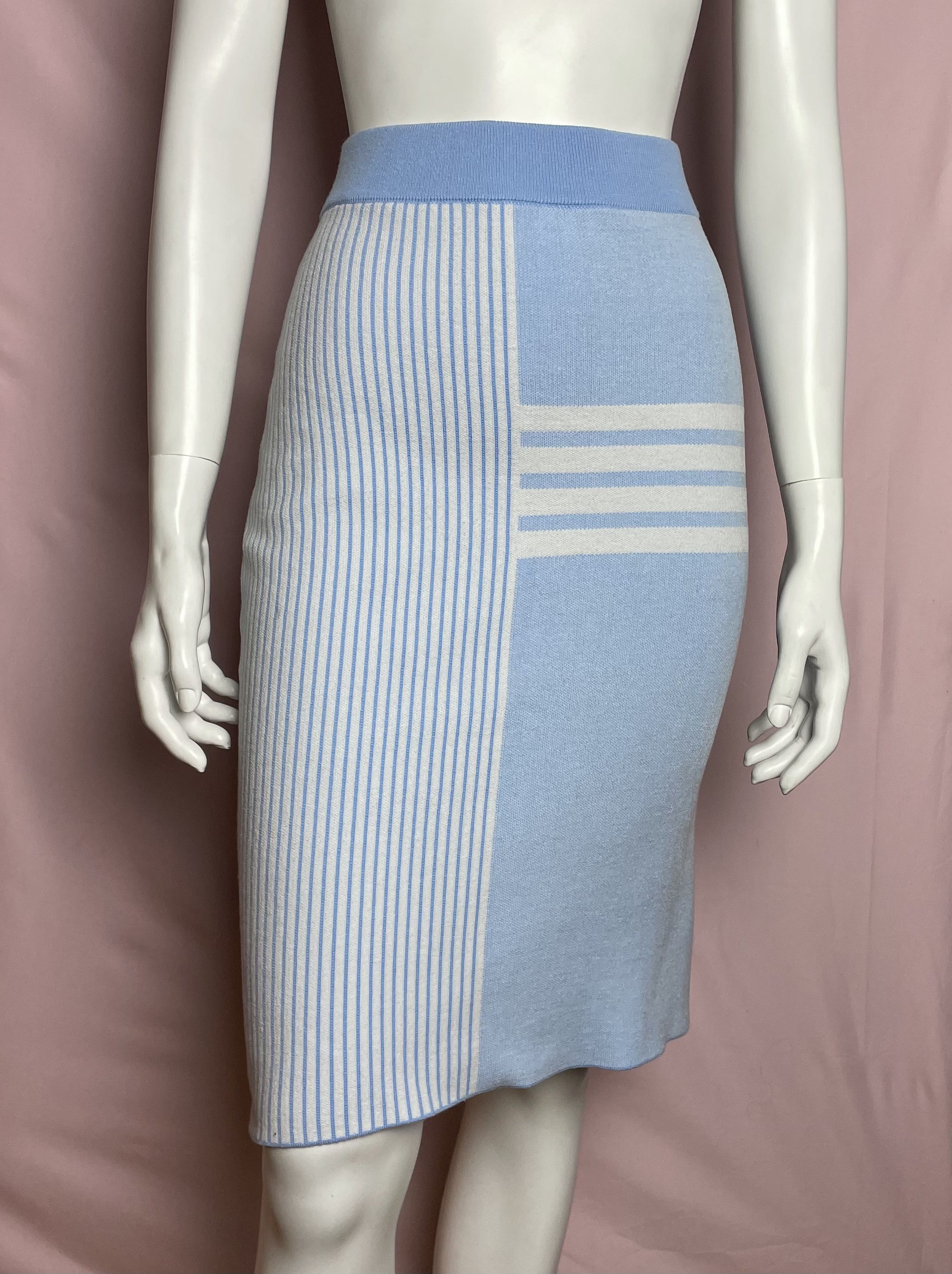 Thom Browne Thom Browne Blue Wool Knit Midi Skirt EU38 /0 Size 26" / US 2 / IT 38 - 1 Thumbnail