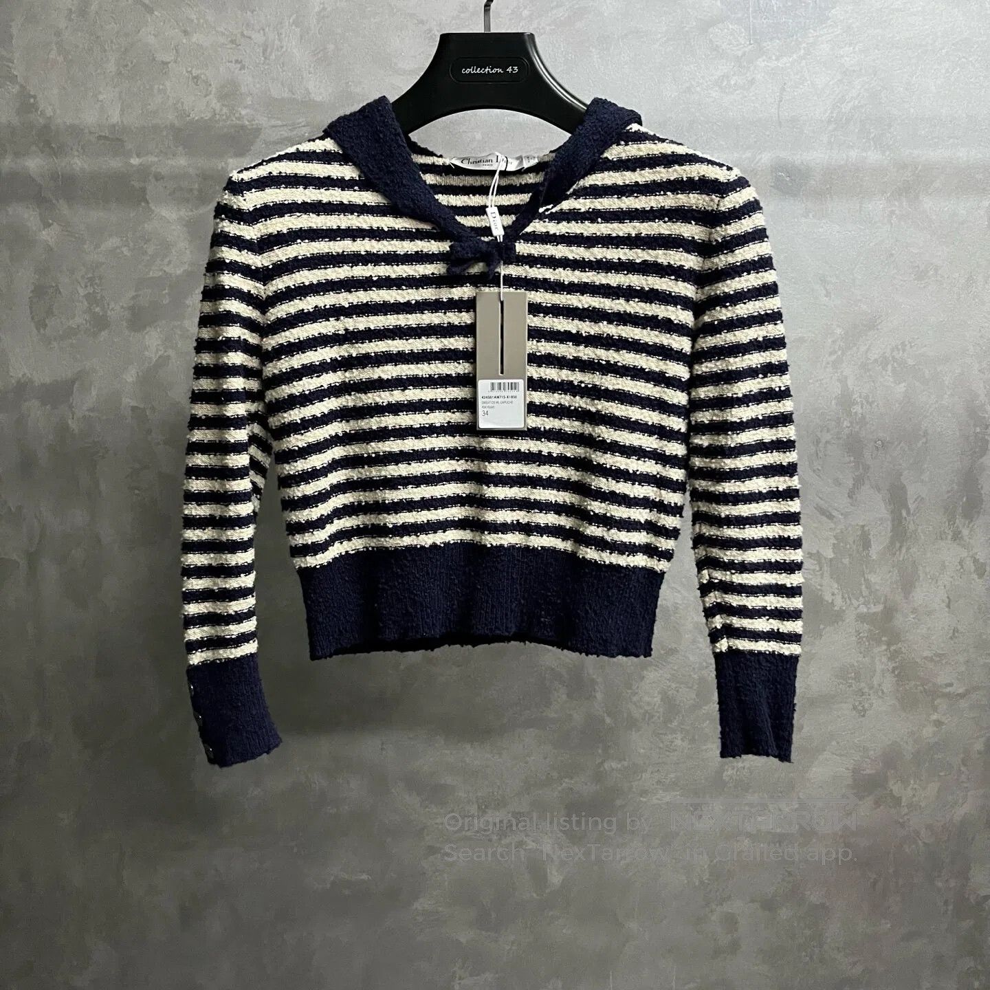 Dior Dior Striped printed V-neck casual long-sleeved knit sweat Size XS / US 0-2 / IT 36-38 - 1 Thumbnail
