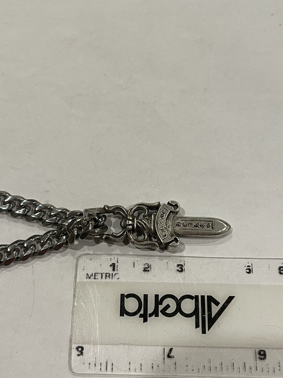 Chrome Hearts Chrome Hearts Large Dagger Pendant Cuban Link Chain ...