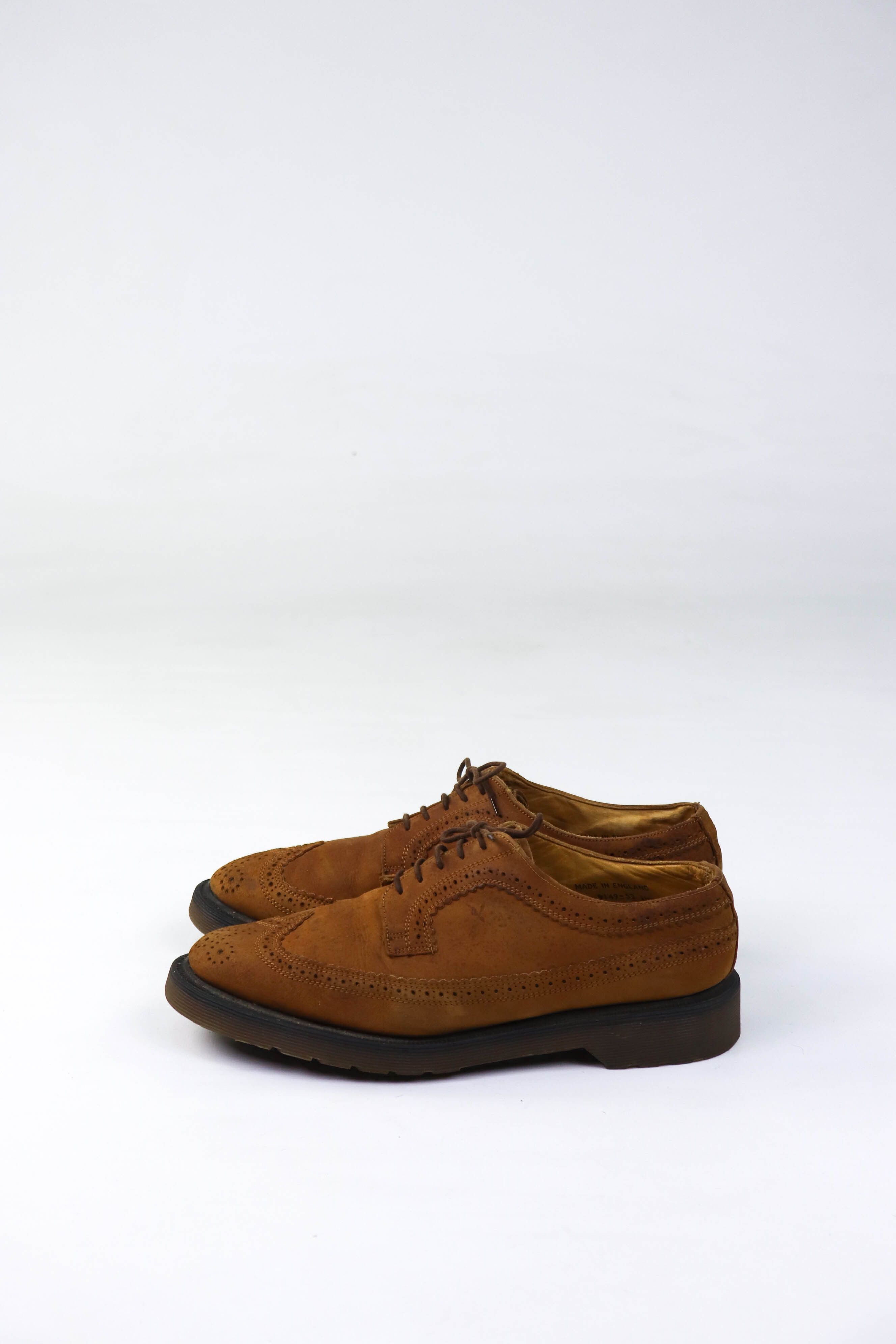 Dr. Martens Vintage Dr. Martens Made in England Tan Brown Suede Brogues Size US 8.5 / EU 41-42 - 4 Thumbnail