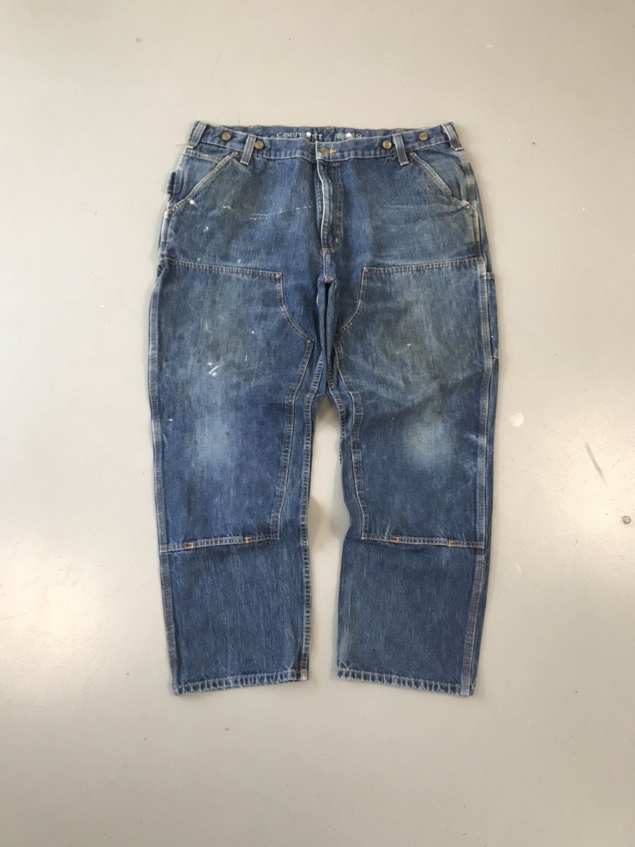 Carhartt × Vintage Vintage Carhartt 103890 I10 double knee carpenter denim Size US 39 - 1 Thumbnail