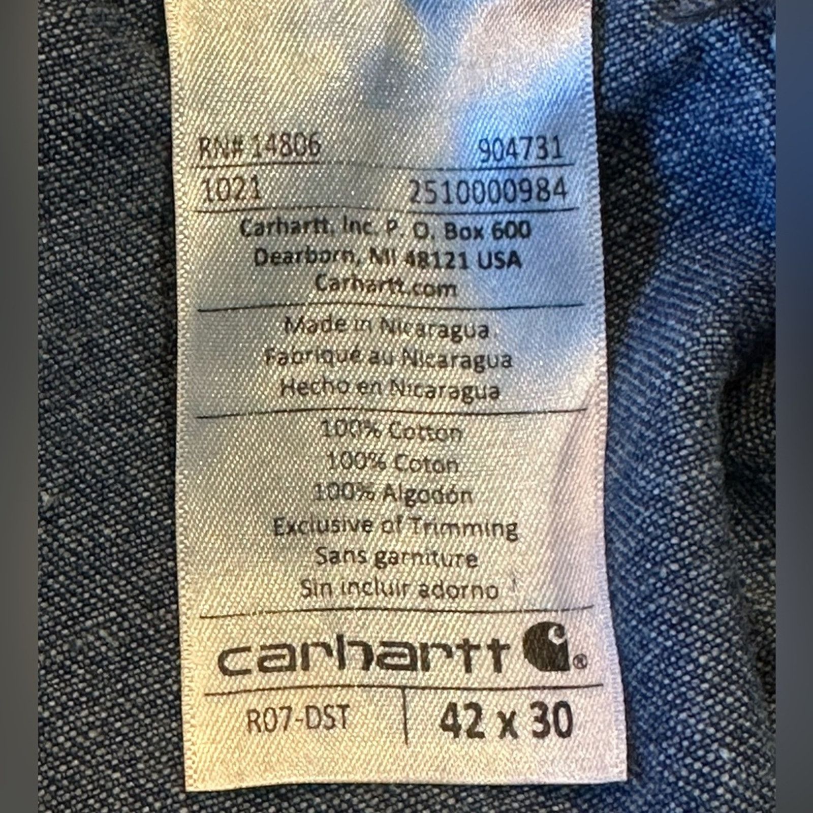 Carhartt Carhartt Mens Size 42 x 30 Denim Overalls NWT Size US 42 / EU 58 - 6 Thumbnail
