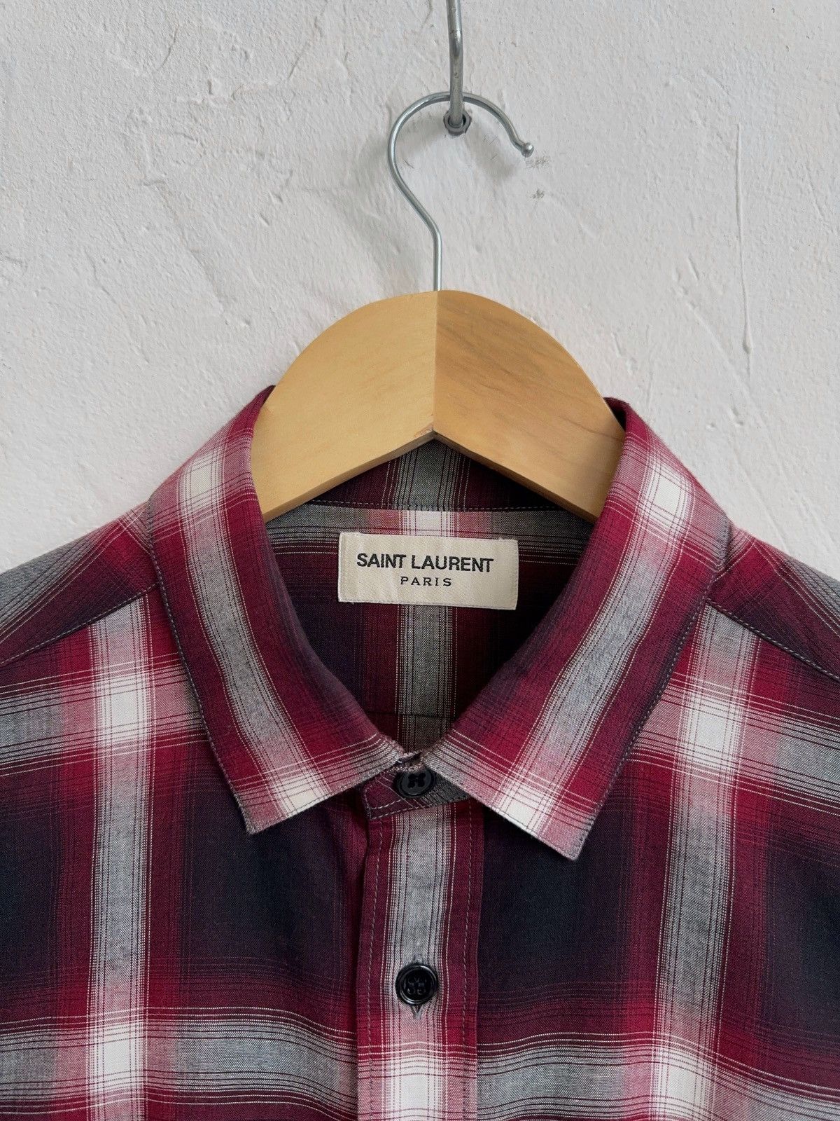 Saint Laurent Paris 2014 Saint Laurent Hedi Slimane era Check Shirt Size US M / EU 48-50 / 2 - 8 Thumbnail
