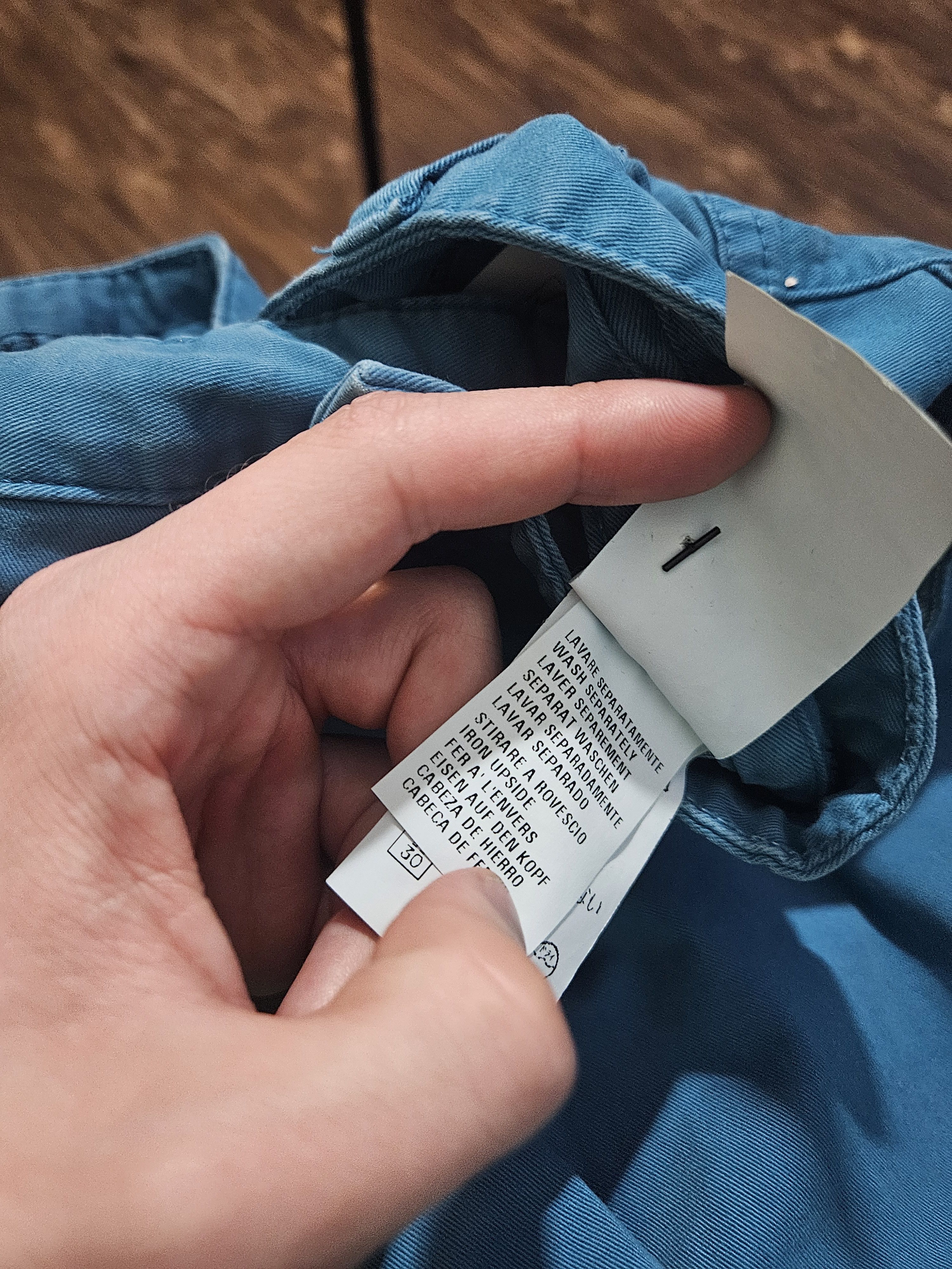 Ermenegildo Zegna Opal Blue Cotton Stretch Back Patch Pants Size US 34 / EU 50 - 8 Thumbnail