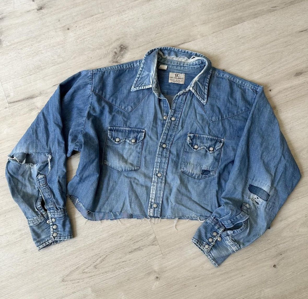 Other Vintage Dee Cee Denim Blue crop western button up shirt Size US M / EU 48-50 / 2 - 1 Thumbnail