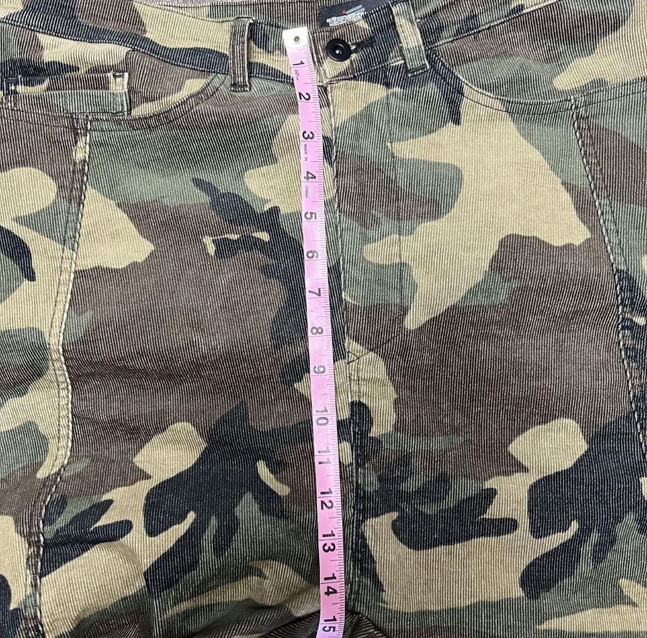 Other Reserved Essential Pants Mens 34 Green Camo Corduroy Cargo Size US 33 - 7 Thumbnail