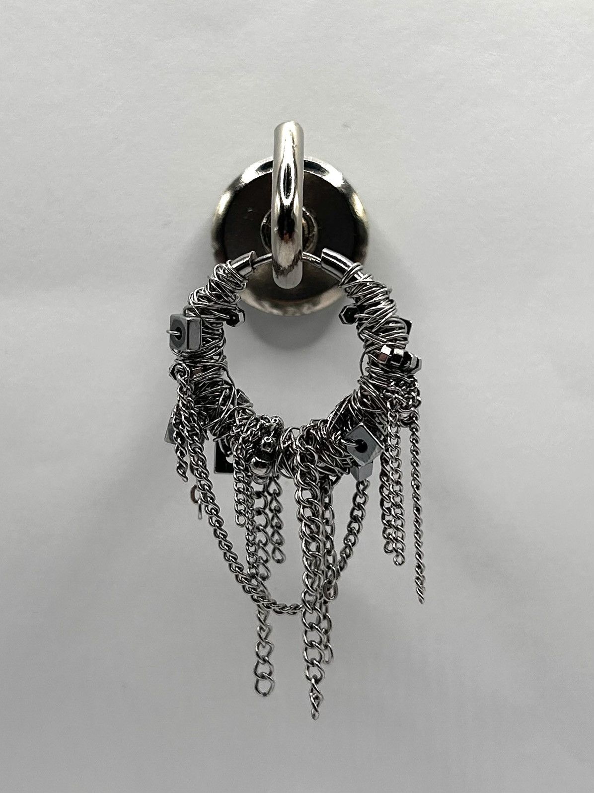 Seditionaries Handmade Stainless Steel Hoop mono Earring Size ONE SIZE - 1 Thumbnail