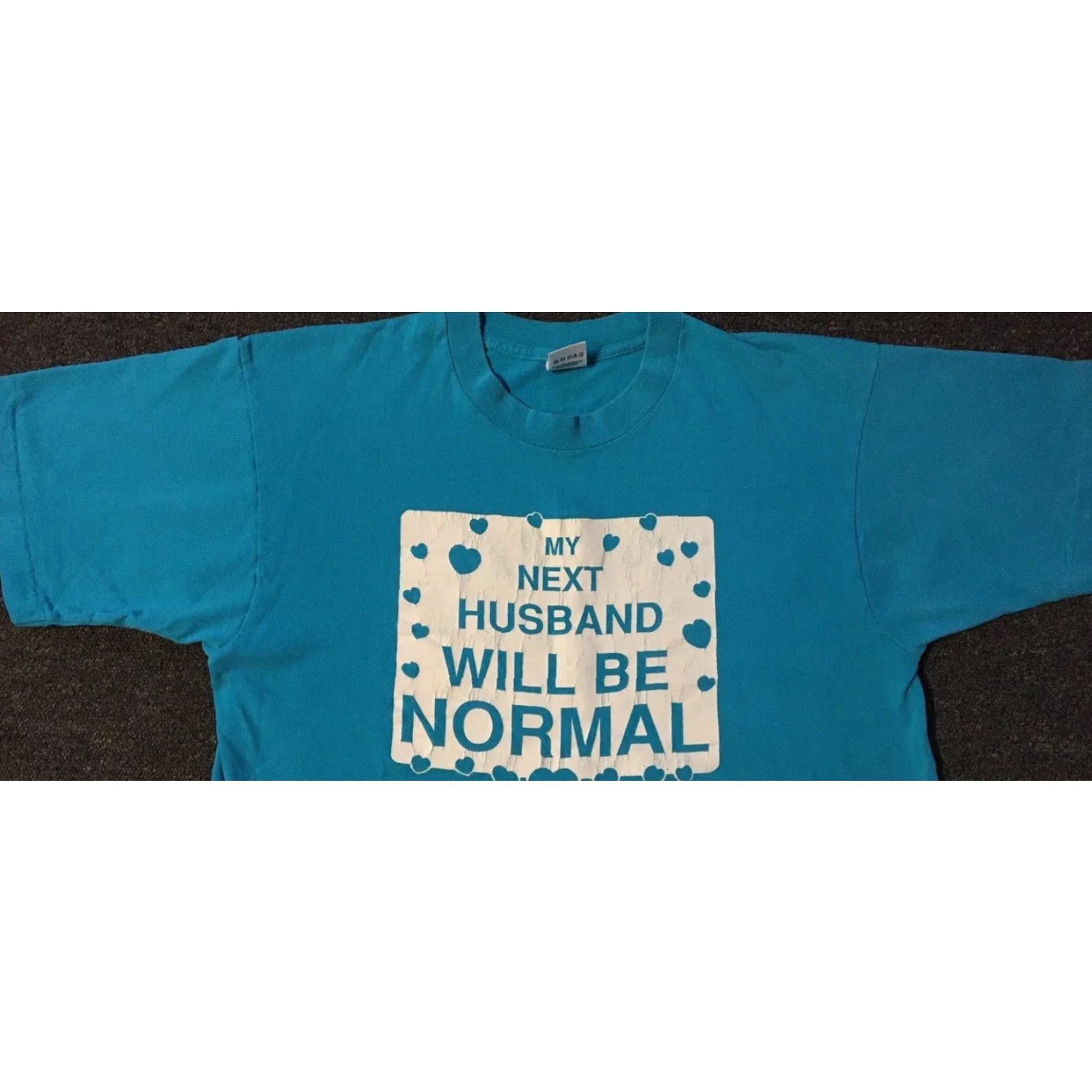 NEXT Vtg 80s My Next Husband Will Be Normal Faded Shirt L Funny Wife Grunge Marriage Size US L / EU 52-54 / 3 - 6 Thumbnail