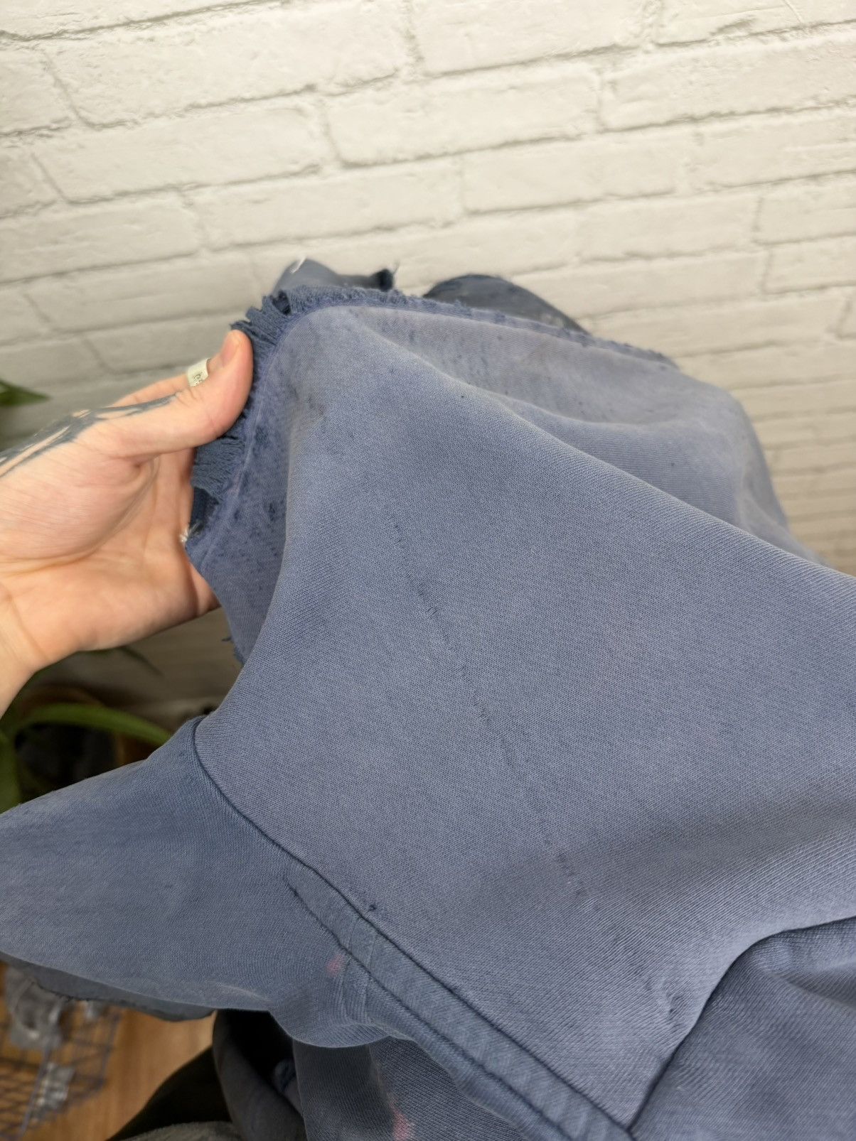 Champion (XL) APOCALYPTIC THRASHED OUT Faded Blue Champion Hoodie Size US XL / EU 56 / 4 - 25 Thumbnail