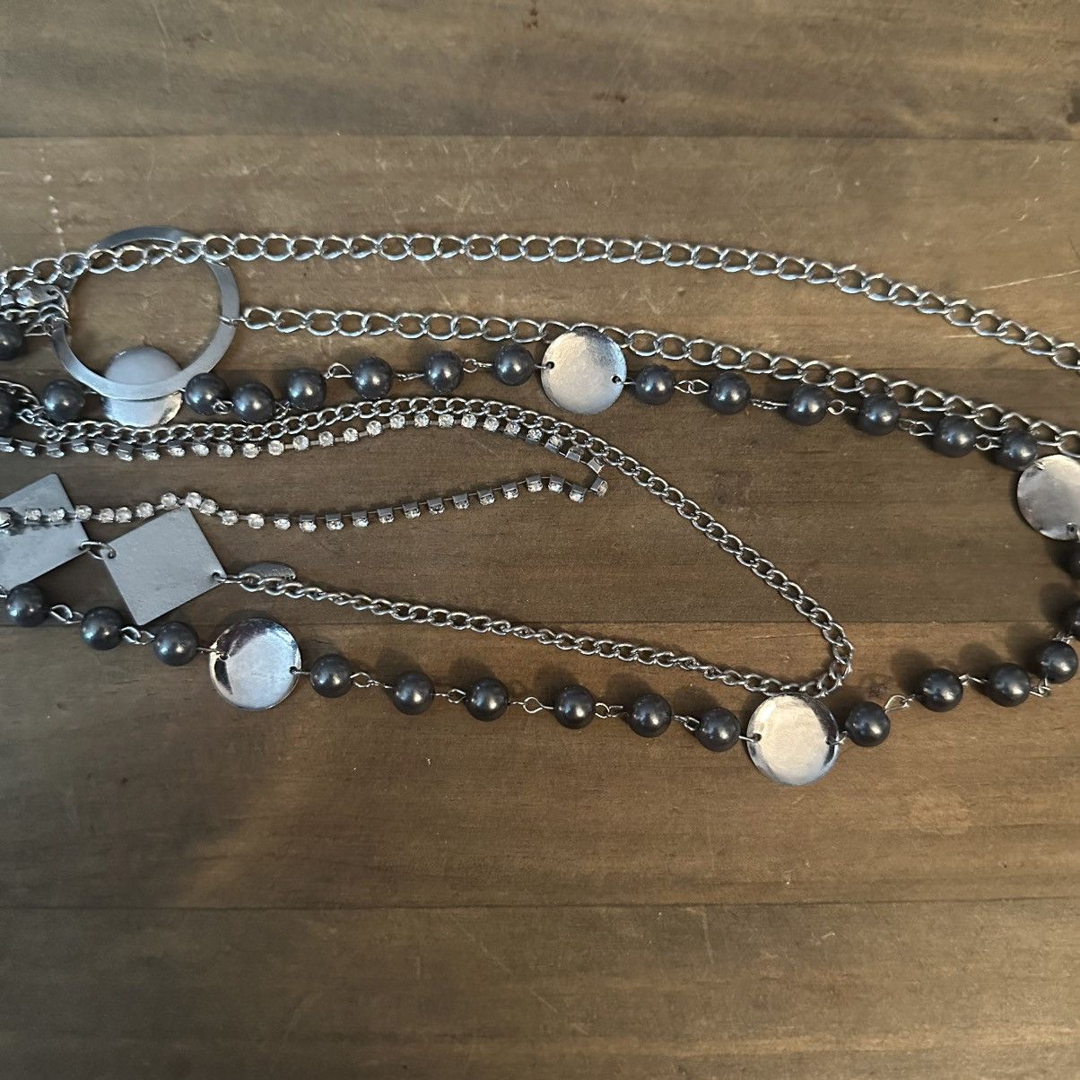 Other Long silver tone multi chain layered necklace Size ONE SIZE - 2 Thumbnail