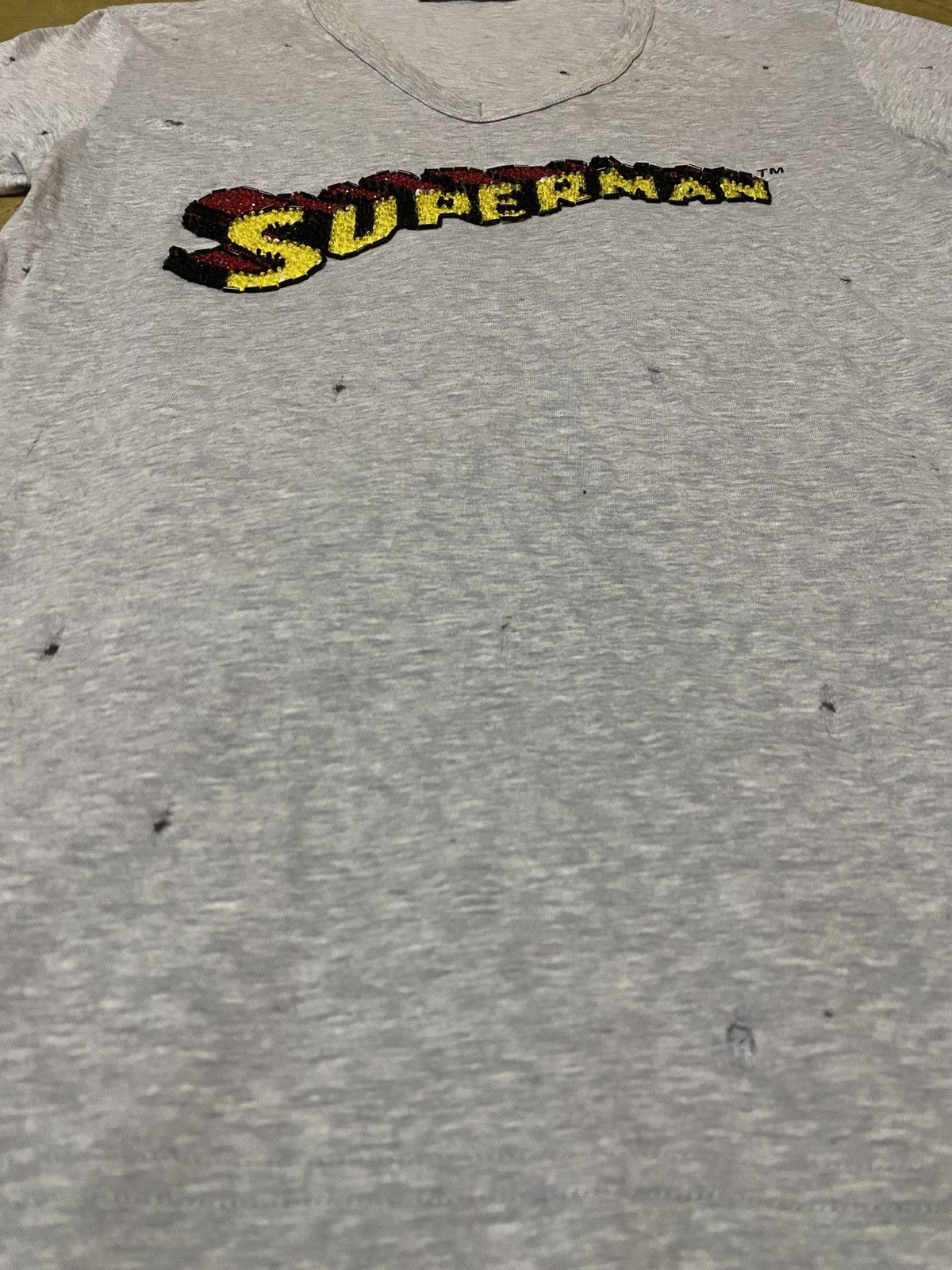 Dolce & Gabbana D&G Fall/Winter 2005 Grey V Neck Sequined Superman Big Logo Size US M / EU 48-50 / 2 - 2 Thumbnail