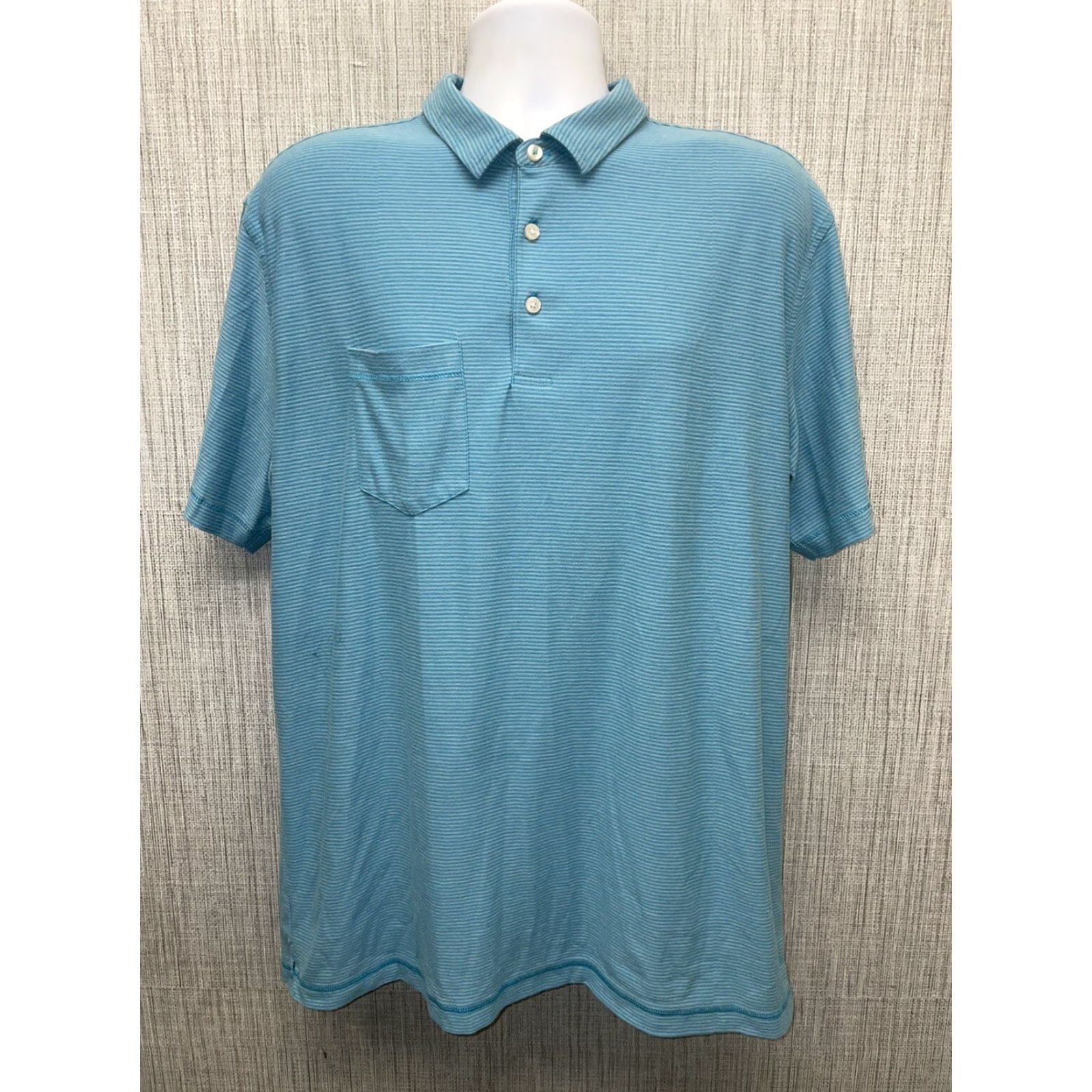 Vintage VINTAGE LinkSoul Light Blue Striped Polo Mens XL Size US XL / EU 56 / 4 - 2 Thumbnail