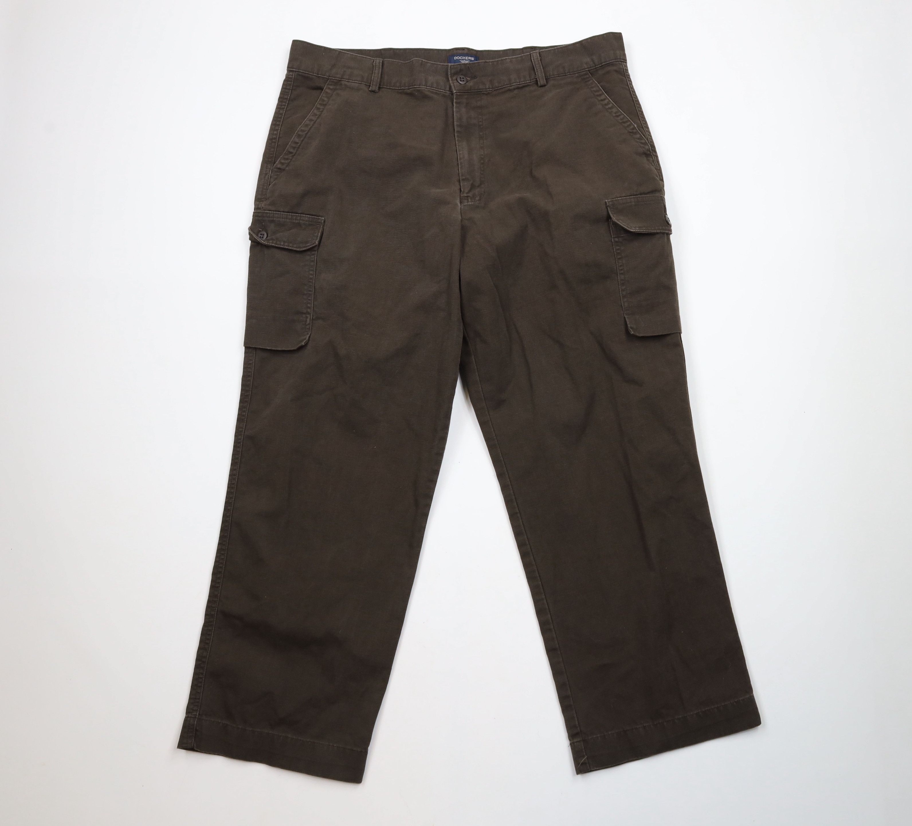 Dockers × Vintage Vintage Y2K Dockers Streetwear Wide Leg Canvas Cargo Pants Size US 40 / EU 56 - 1 Thumbnail