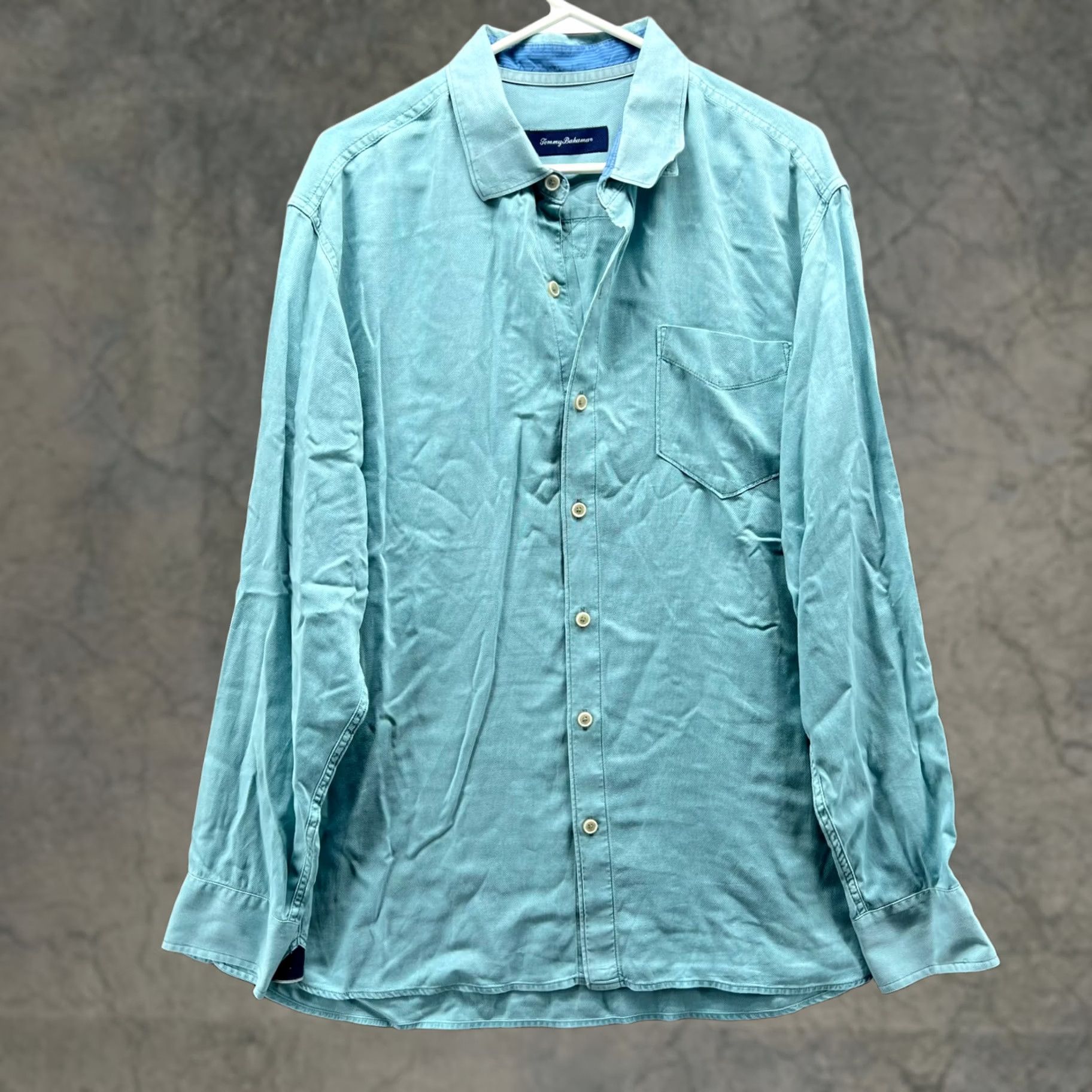 Tommy Bahama VINTAGE Tommy Bahama Shirt Mens L Light Blue Button-Down Tencel Dobby Dylan Preppy Size US L / EU 52-54 / 3 - 1 Thumbnail