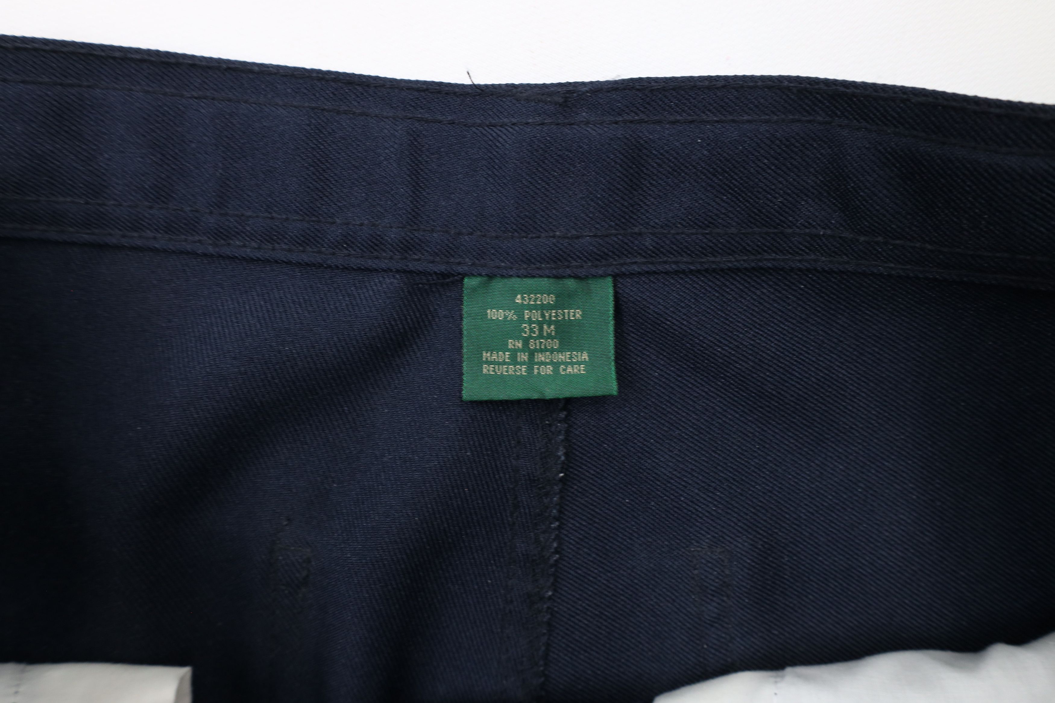 Vintage Vintage 90s Streetwear Knit Flared Wide Leg Chino Pants Navy Size US 33 - 8 Thumbnail