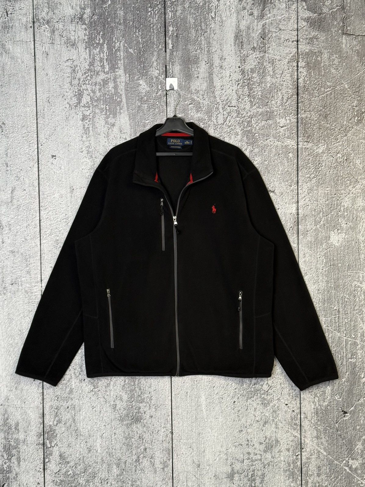 Polo Ralph Lauren Polo Ralph Lauren Performance Black Full Zip Fleece Jacket Size US XL / EU 56 / 4 - 4 Thumbnail