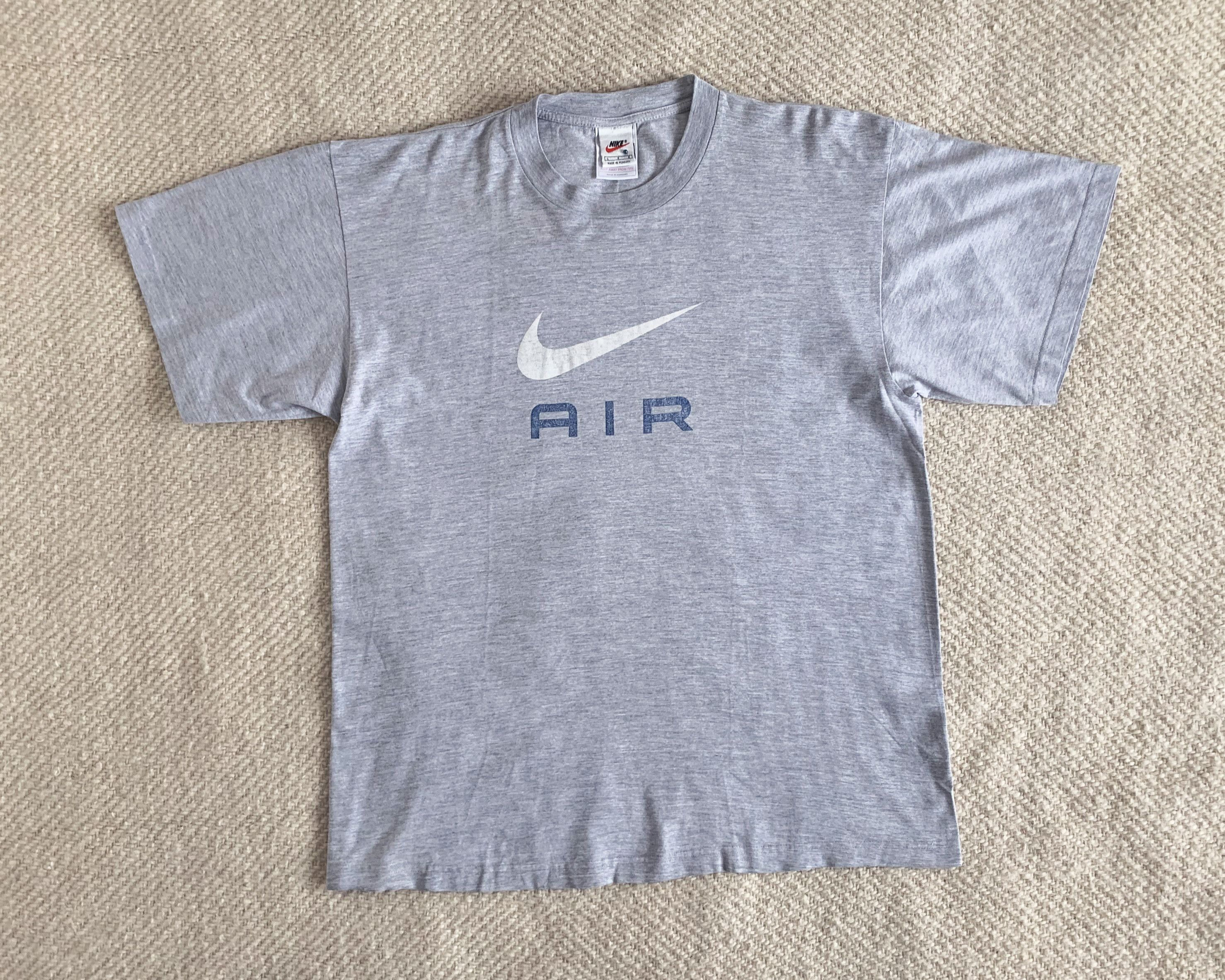 Nike Vintage 90s NIKE AIR T shirt White tag Central Swoosh Tee Size US L / EU 52-54 / 3 - 1 Thumbnail