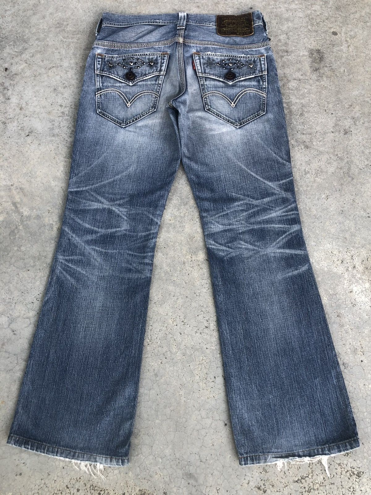 If Six Was Nine Y2k Levis Flared Jeans Bootcut 507 Distressed Jeans Size US 32 / EU 48 - 2 Thumbnail