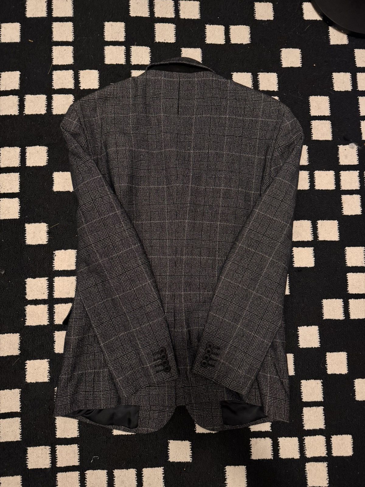 Express Express Slim-Fit Glen Plaid Blazer – Charcoal/Black 38R Size 34R - 2 Thumbnail