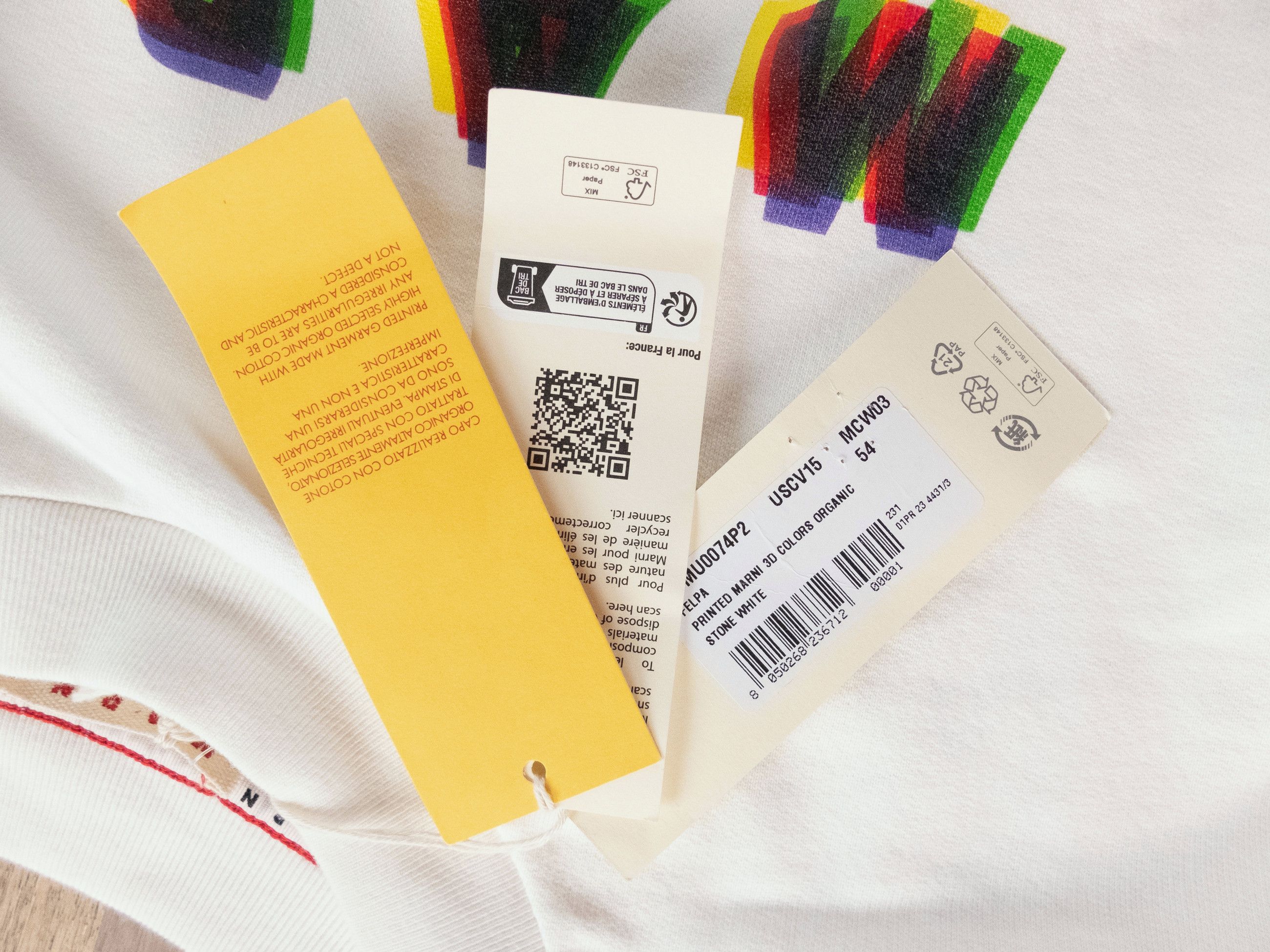 Marni MARNI ivory white relaxed fit 3D logo cotton sweatshirt XXL Size US XXL / EU 58 / 5 - 4 Thumbnail