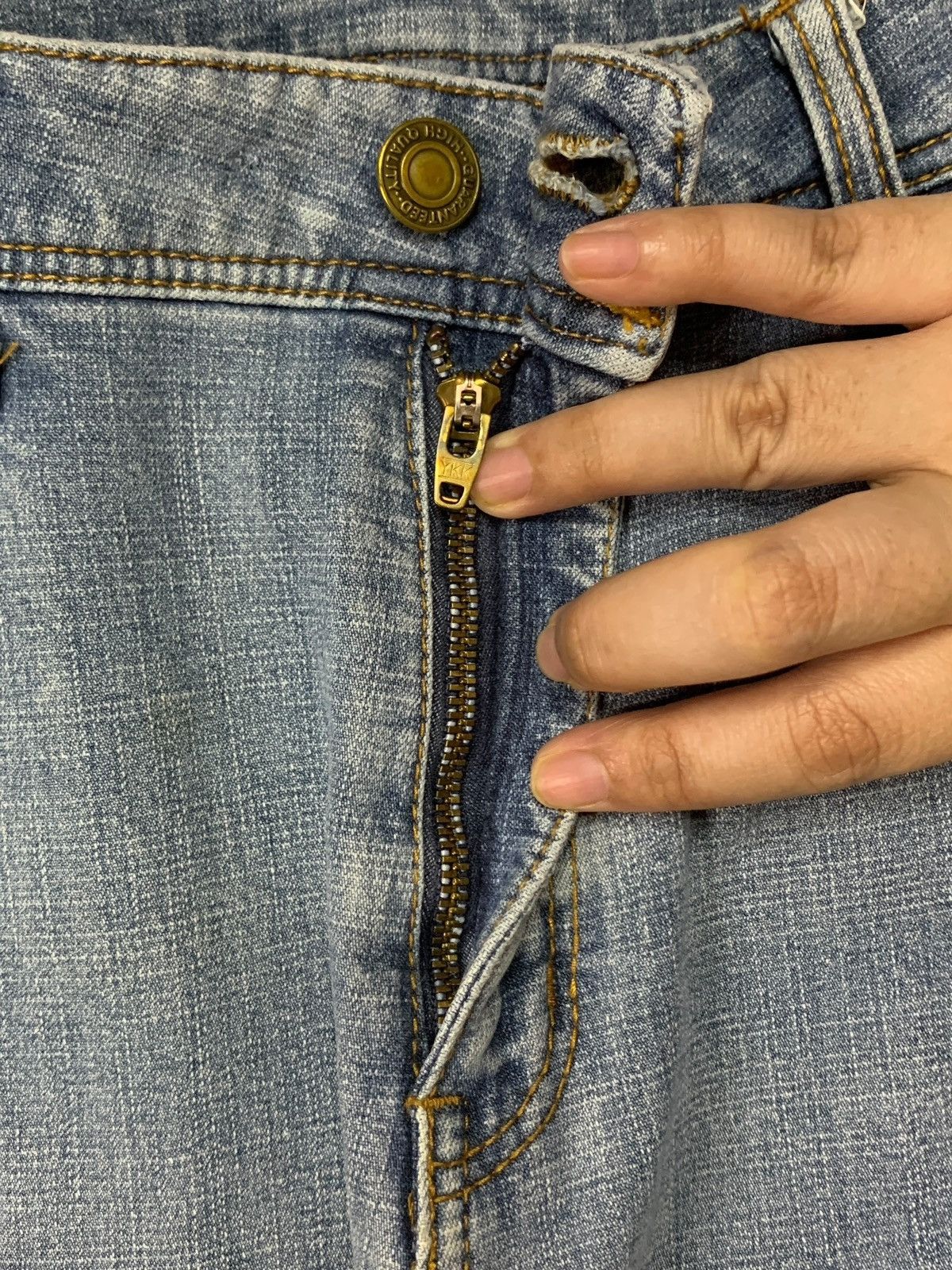 Japanese Brand SALES🔥Vintage Japanese Brand Faded Distressed Flare Jeans Size 31" - 3 Thumbnail