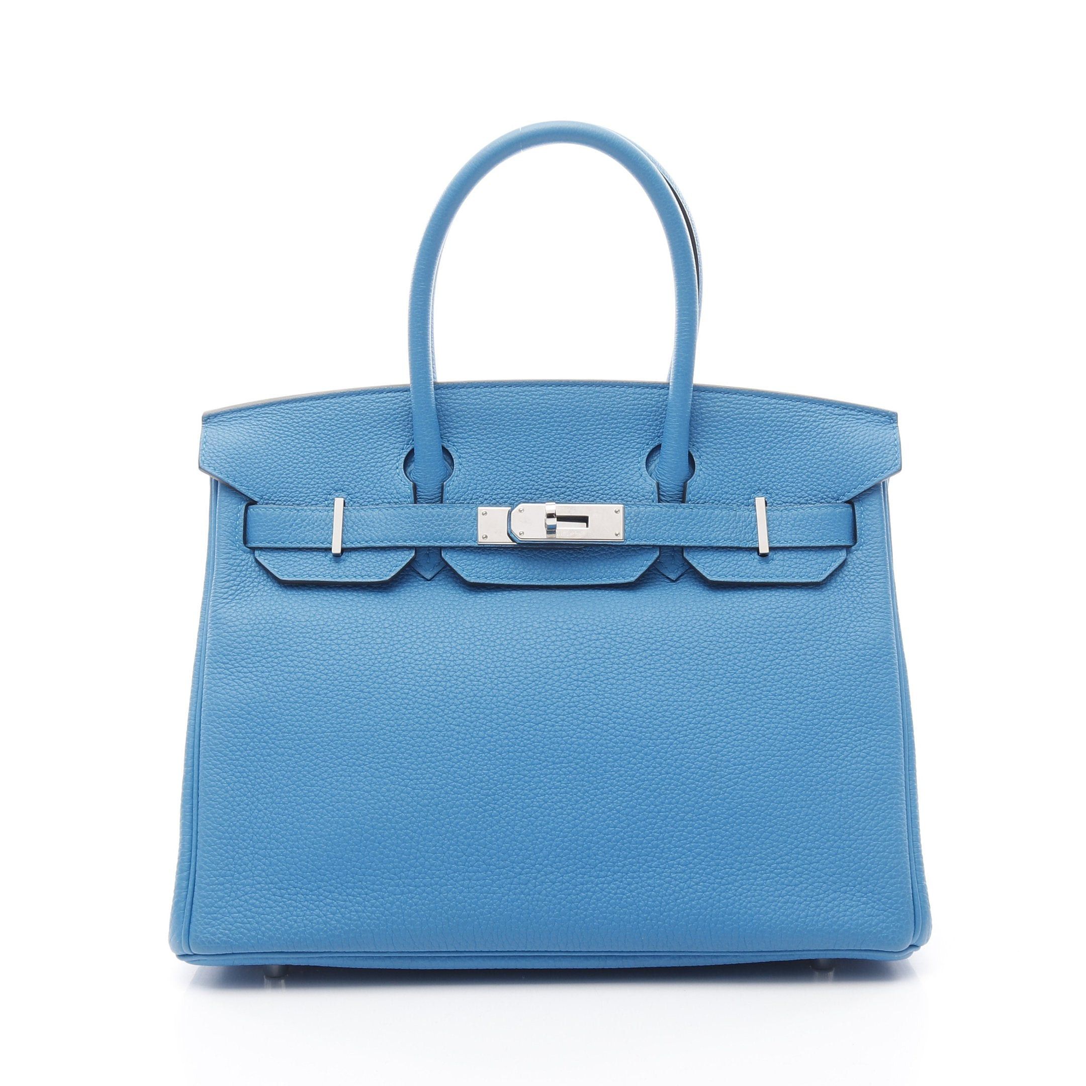 Hermes Hermes Birkin 30 Verso Blue Zanzibar Malachite Handbag Togo Light Green Silver Hardware A Stamp Size ONE SIZE - 1 Thumbnail