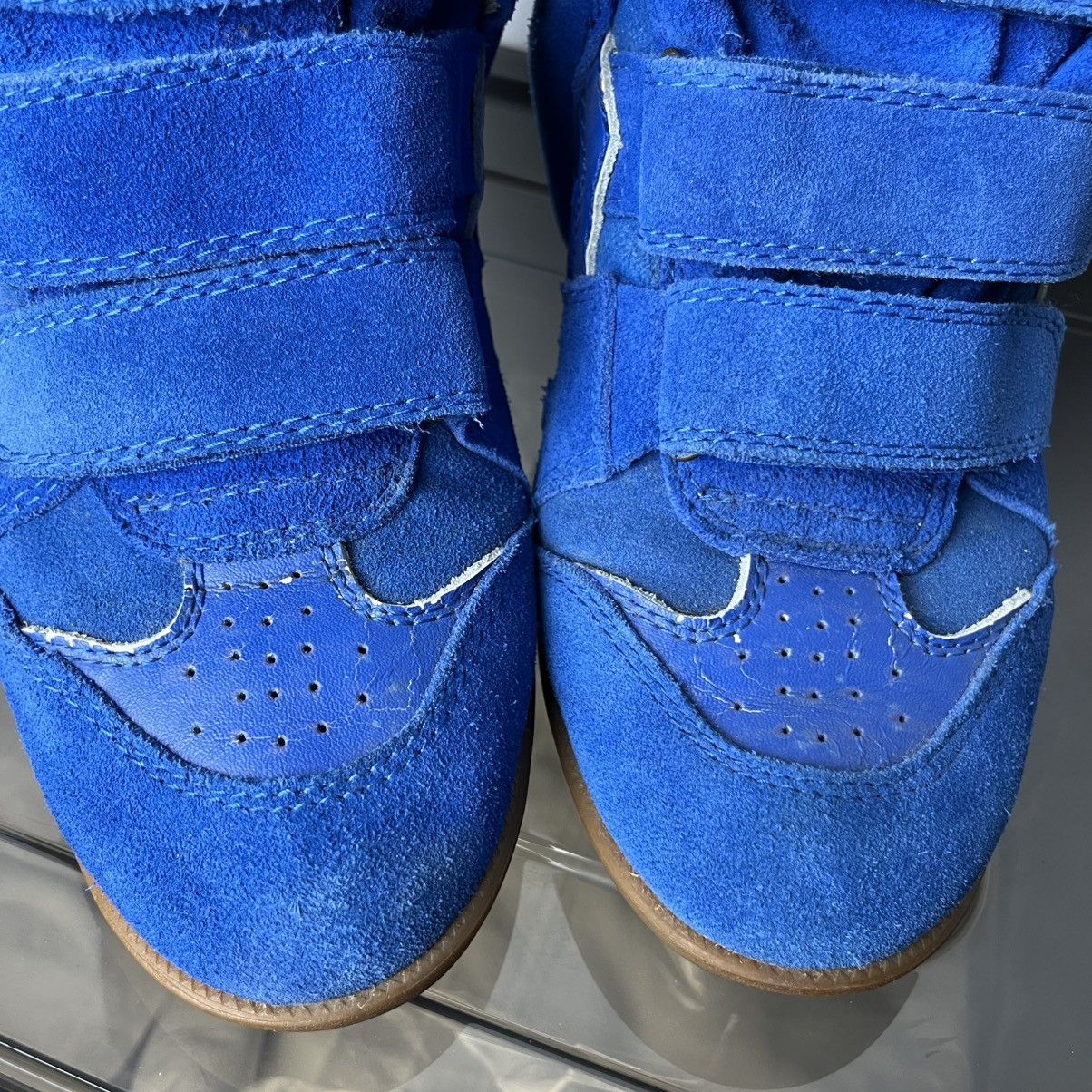 Isabel Marant Iconic Isabel Marant Bekett Blue Suede Wedge Y2k Sneakers Size US 6 / IT 36 - 3 Thumbnail