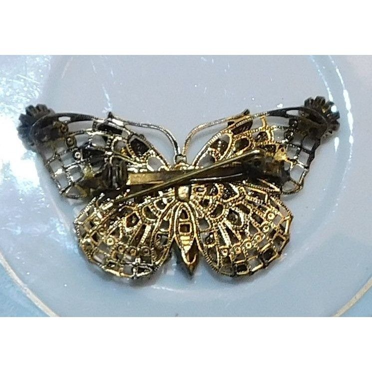 Other Vintage Steampunk Rhinestone Butterfly Brooch Size ONE SIZE - 3 Thumbnail