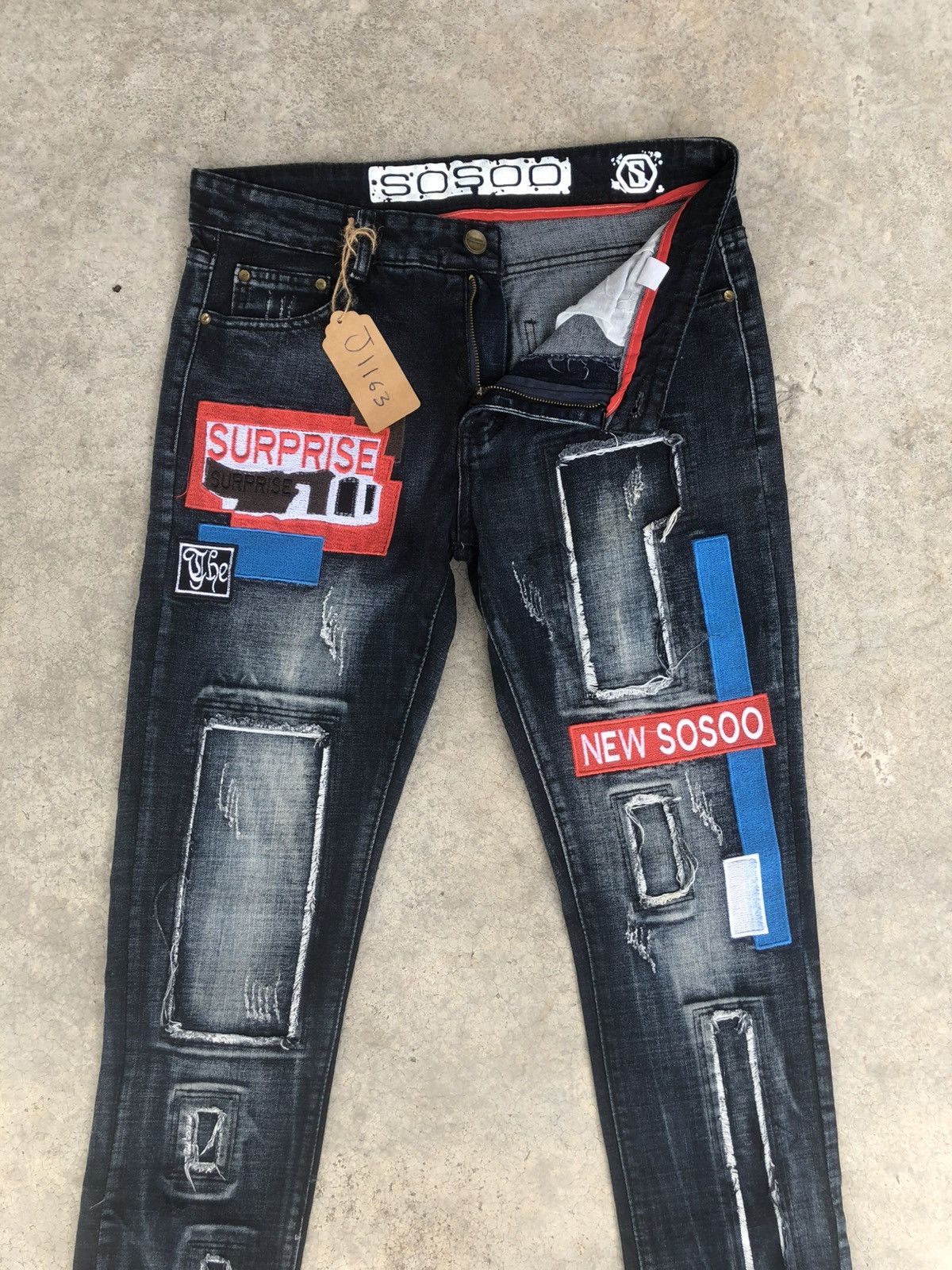 Who Decides War Sosoo Patchwork Jeans Distressed Jeans Size US 32 / EU 48 - 3 Thumbnail
