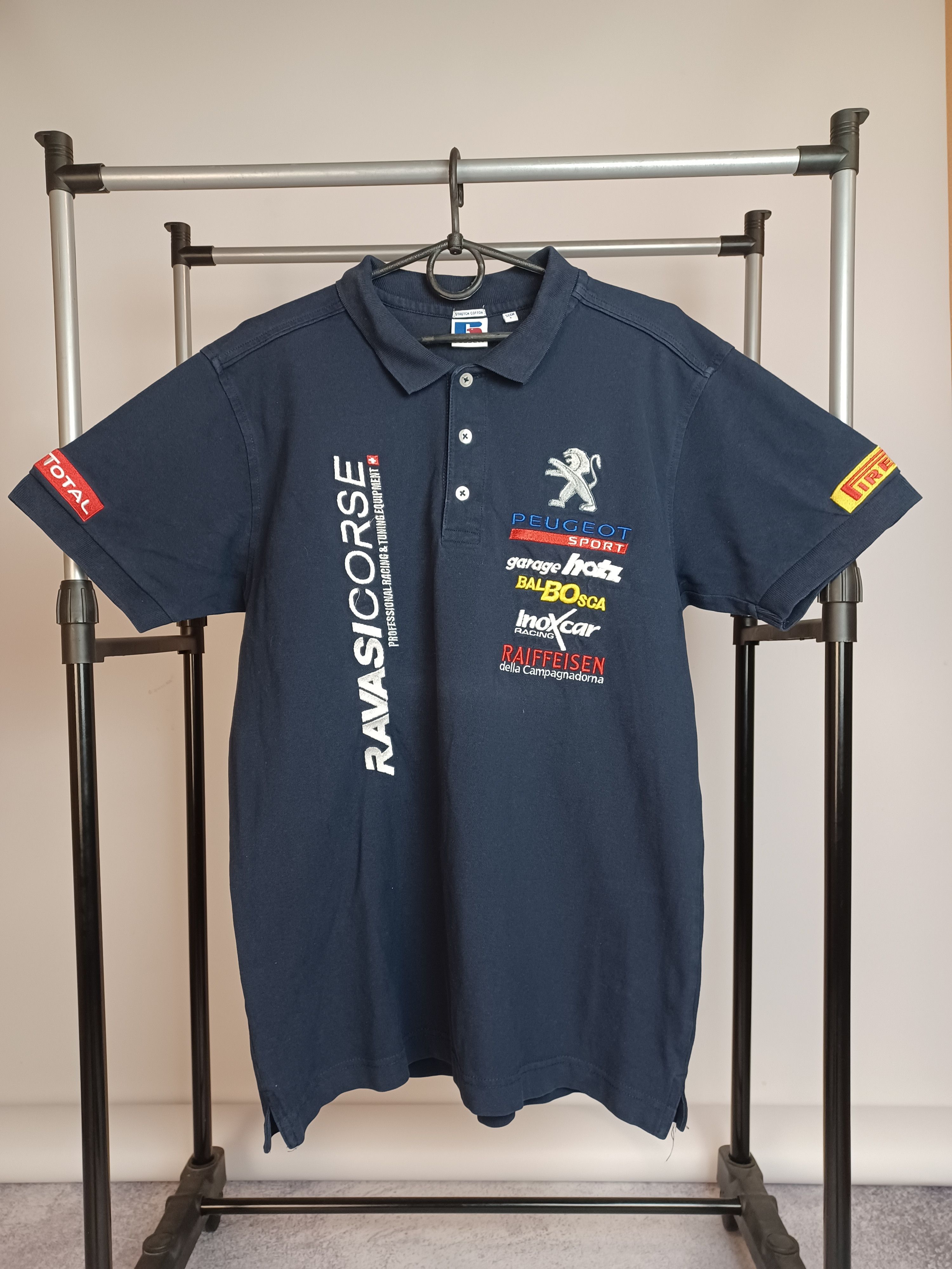 Pre-owned Formula Uno X Racing Vintage Russel Formula Uni Racing Polo Shirt In Black Blue