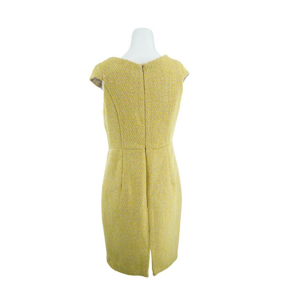 Designer Eva Franco Yellow Wool Dress Size 8 Size M / US 6-8 / IT 42-44 - 4 Thumbnail