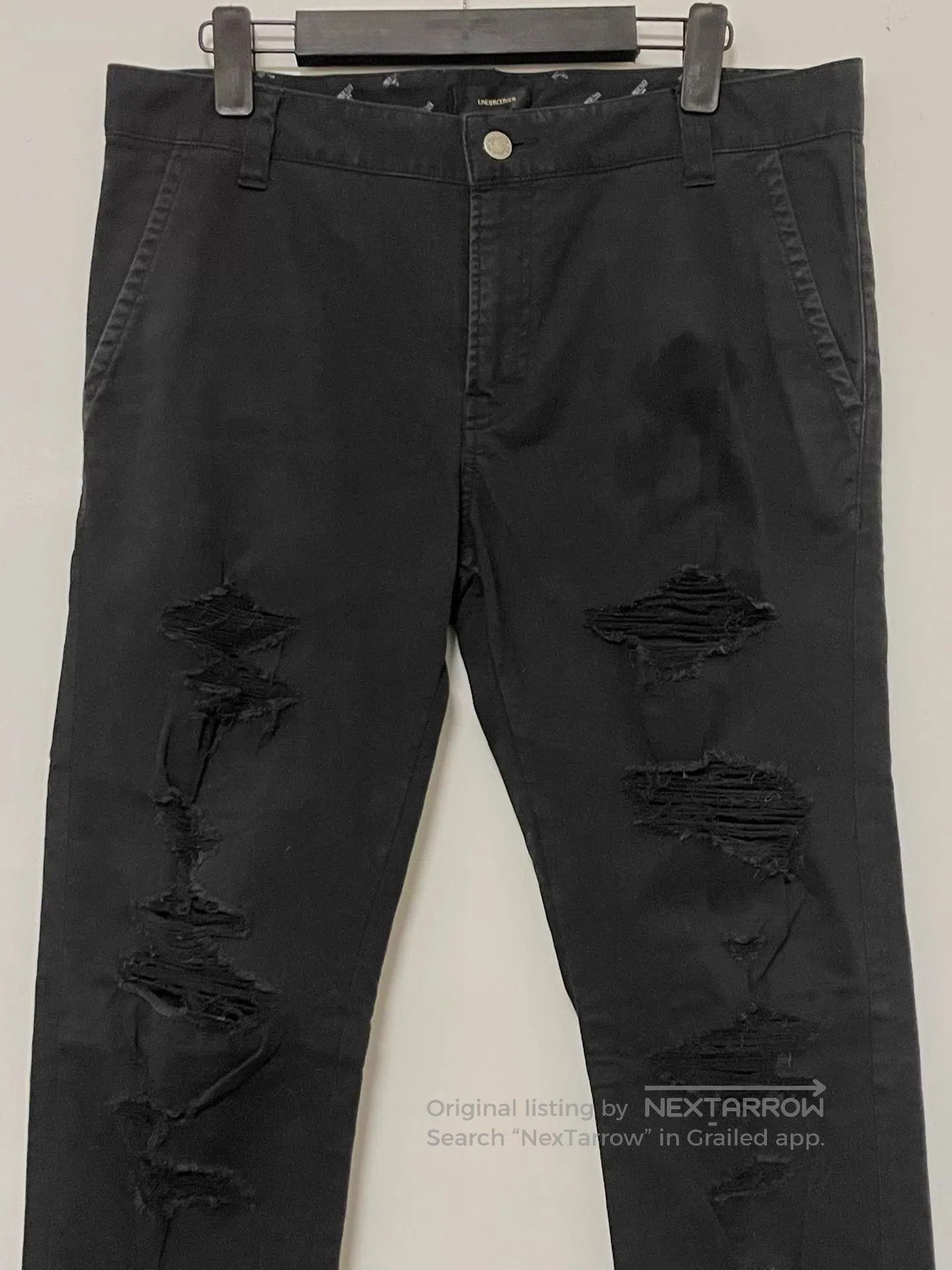 Undercover Black Distressed Casual Pants Size 38. Size US 38 / EU 54 - 1 Thumbnail