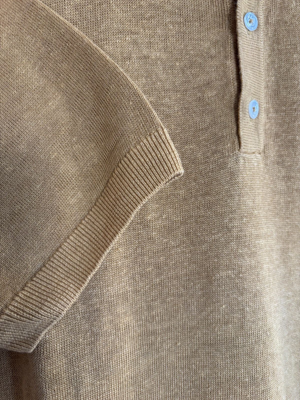Timothy Everest Timothy Everest Mustard Linen Knit Polo Shirt Size US L / EU 52-54 / 3 - 6 Thumbnail