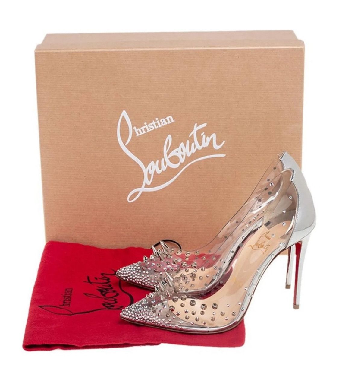 Christian Louboutin GROTIKA PVC Spike & Crystal Pumps Size US 8.5 / IT 38.5 - 1 Thumbnail