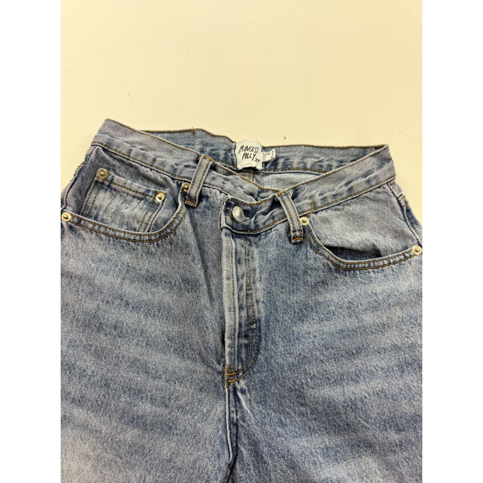 PRINCESS POLLY Princess Polly Jeans Womens 2 Light Wash High Rise Straight Leg Denim Relaxed Size 26" / US 2 / IT 38 - 2 Thumbnail