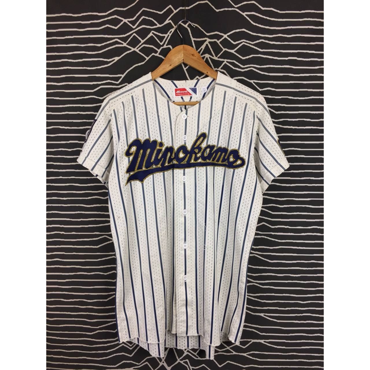 Mizuno Vtg Mizuno Minokamo Pinstripe Mesh Baseball Jersey Size US L / EU 52-54 / 3 - 1 Thumbnail