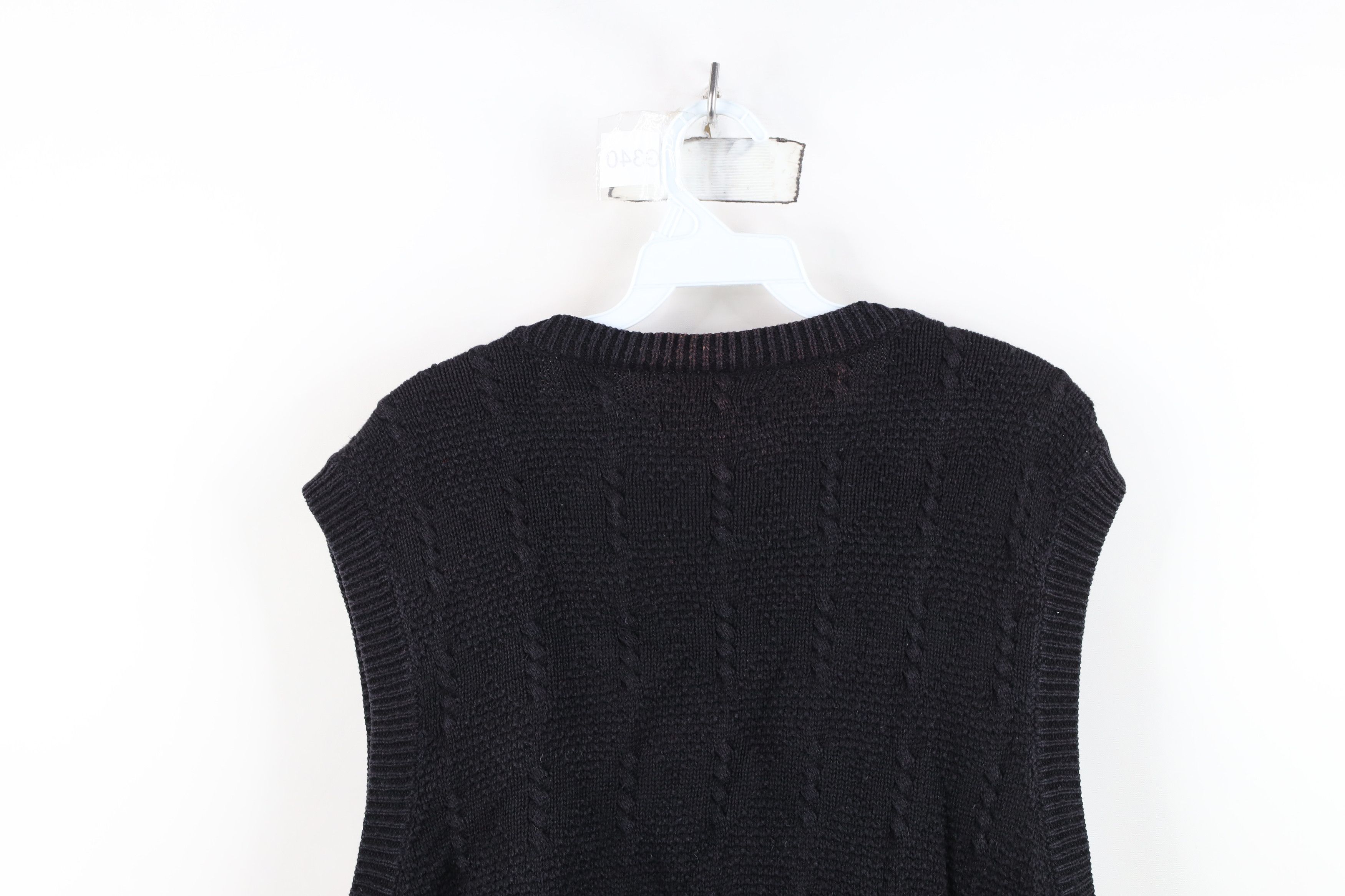 Vintage Vintage 90s Streetwear Knit Cardigan Sweater Vest Black Size XL / US 12-14 / IT 48-50 - 10 Thumbnail
