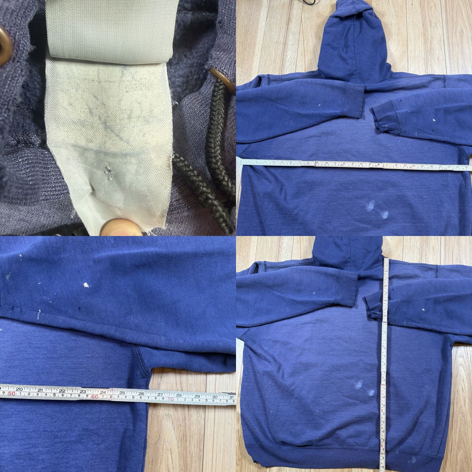 Carhartt VINTAGE Carhartt Hoodie Mens 2XL Blue 90s Distressed Sun Faded Painter Pullover Suns Badges Size US XXL / EU 58 / 5 - 8 Thumbnail