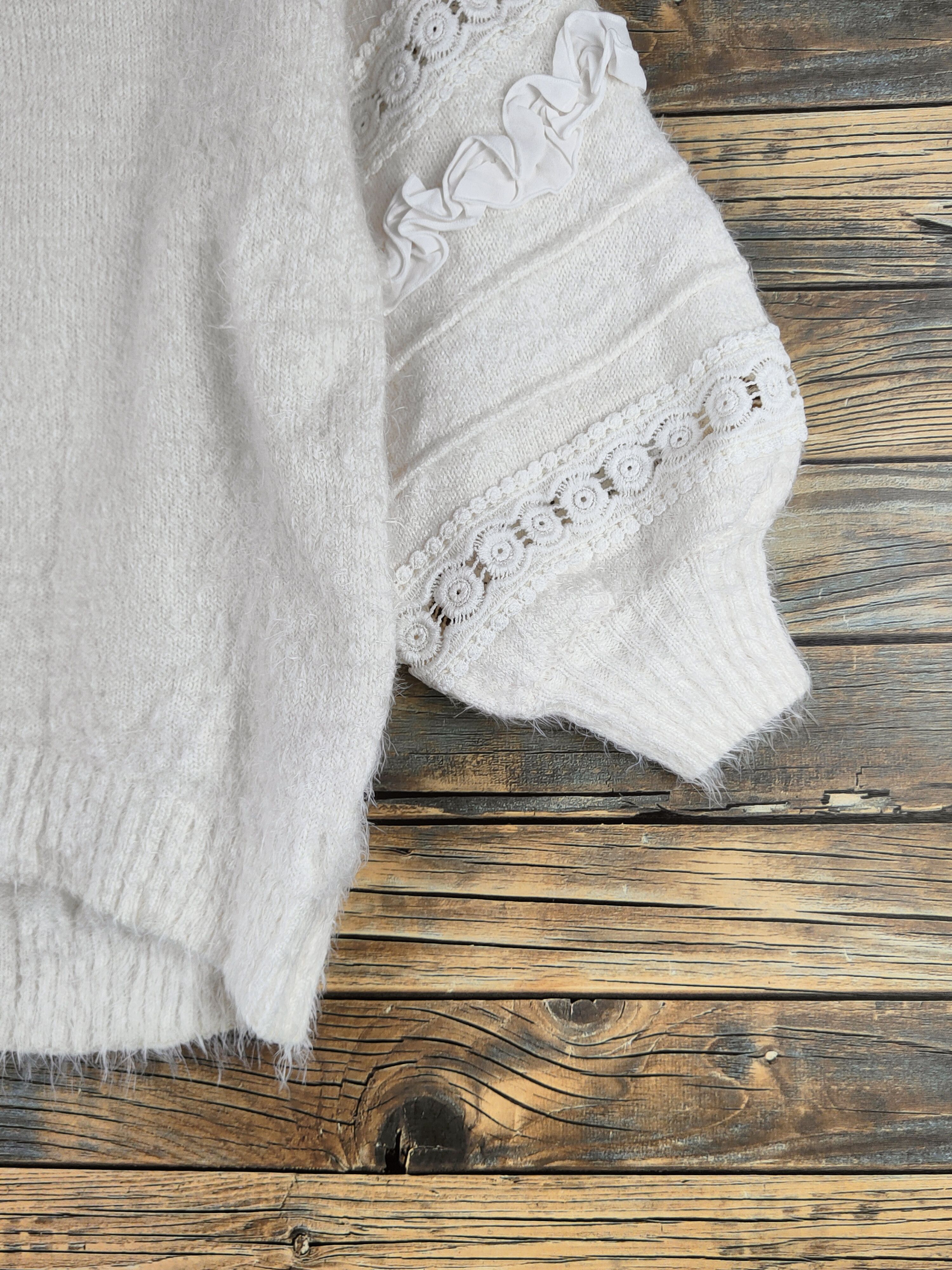 Japanese Brand DL Lilou de Chouchou Cream Fur Mohair Knitwear #46-520 Size M / US 6-8 / IT 42-44 - 7 Thumbnail