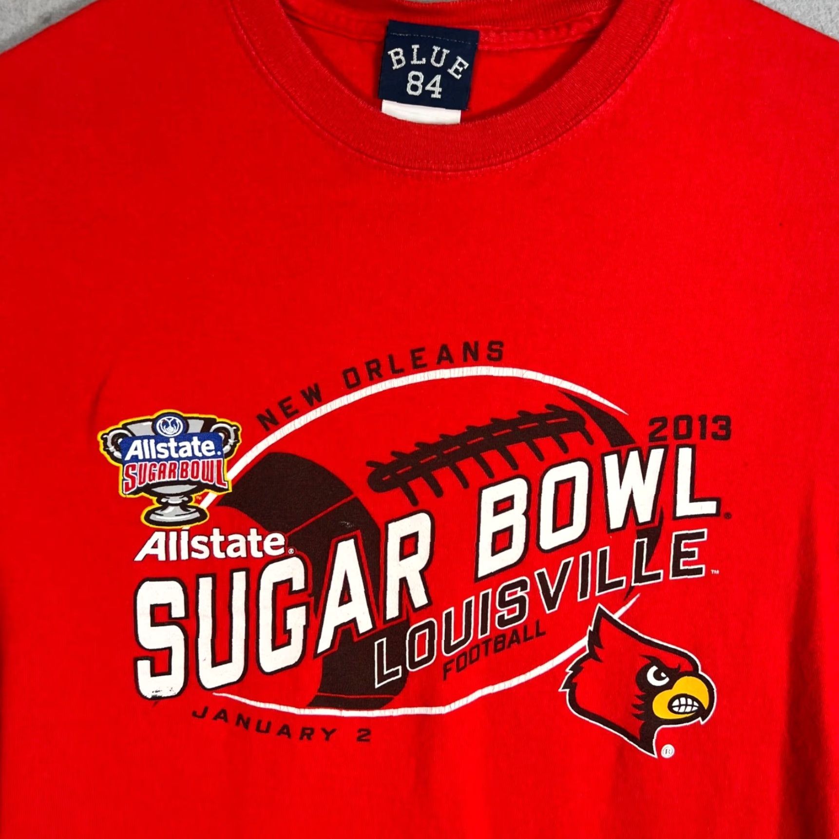 Vintage VINTAGE Blue 84 Louisville Cardinals Football T-Shirt Adult Small Red 2013 Allstate Sugar Bowl Mens Size US S / EU 44-46 / 1 - 5 Thumbnail