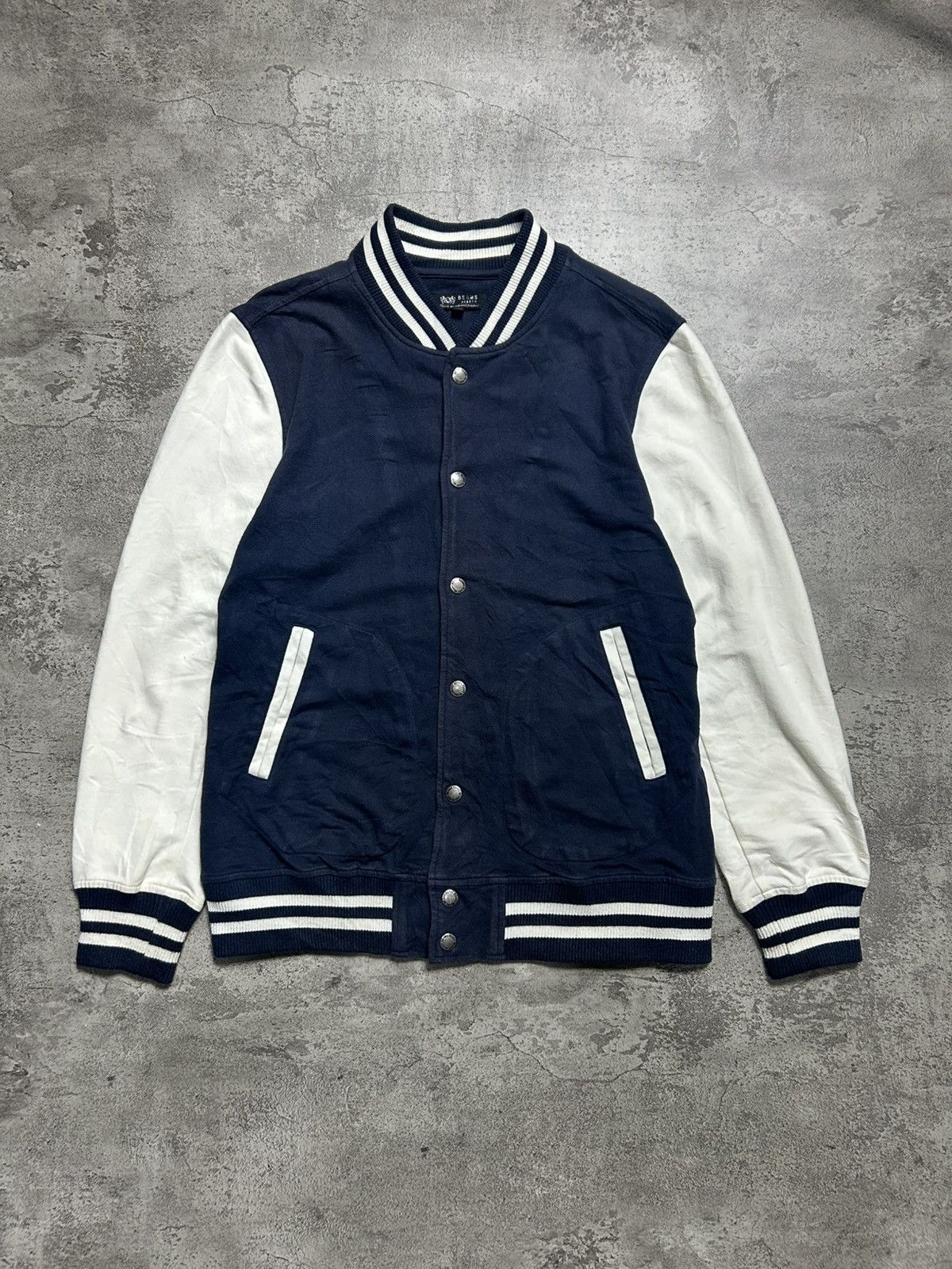 Beams Japan 2000s Beams Varsity Jacket Navy Size US M / EU 48-50 / 2 - 1 Thumbnail