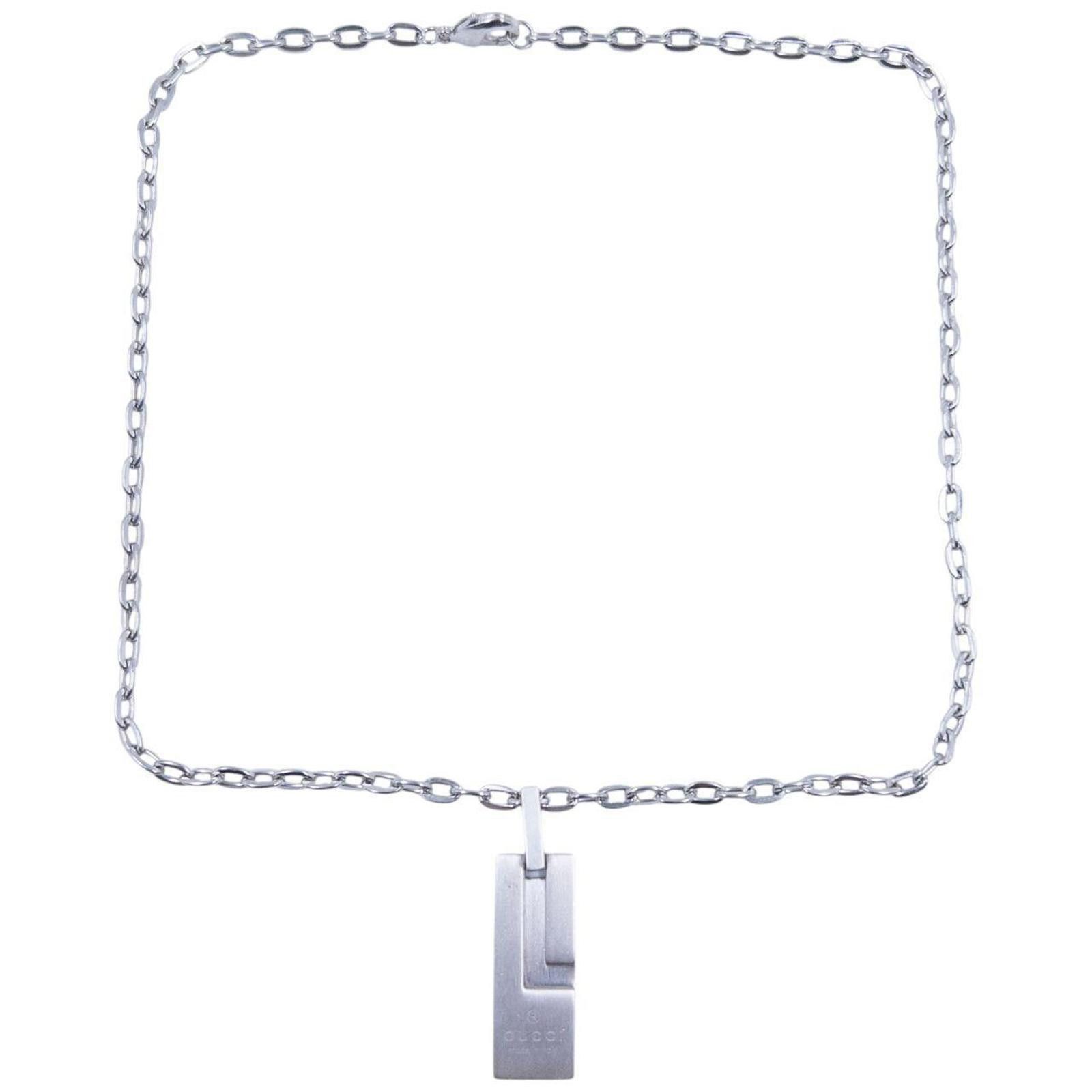 Gucci Vintage Gucci Silver Pendent Necklace Size ONE SIZE - 5 Thumbnail