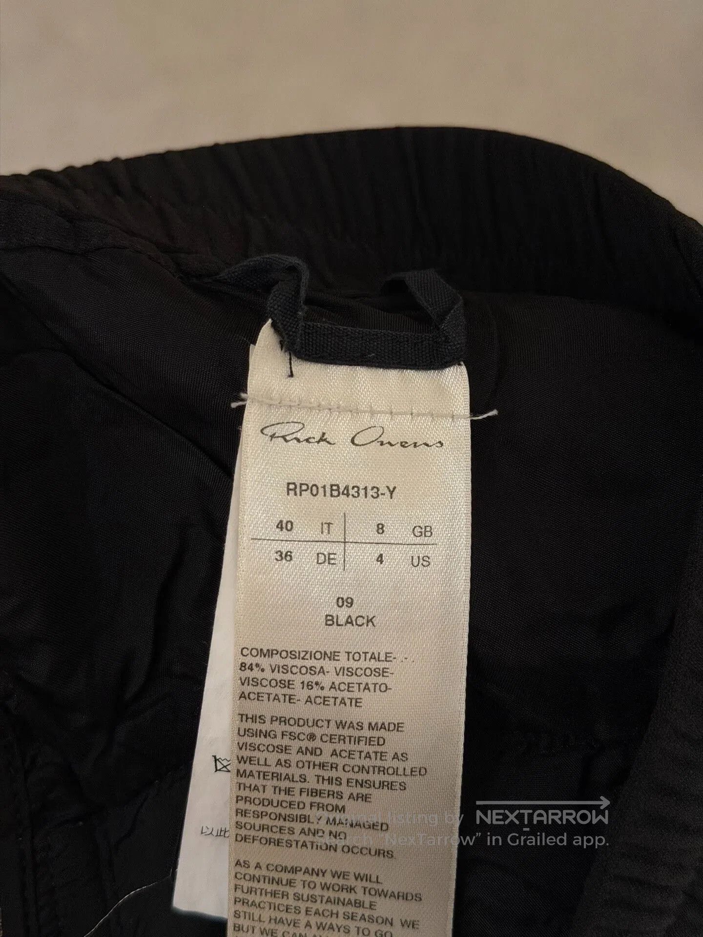 Rick Owens Rick Owens Main Line Black Side Zip Drawstring Pants. Size US 40 / EU 56 - 5 Thumbnail