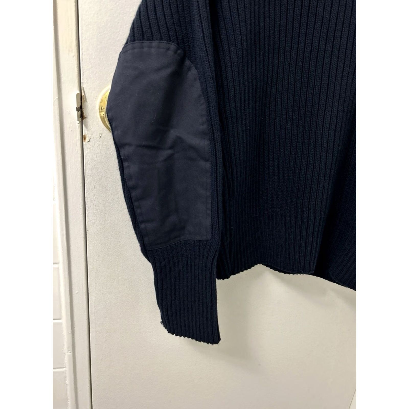 Commando VINTAGE Commando Sweater Mens XL Navy Blue Ribbed Patches Made In USA USA Patch V-Neck Pullover Size US XL / EU 56 / 4 - 7 Thumbnail