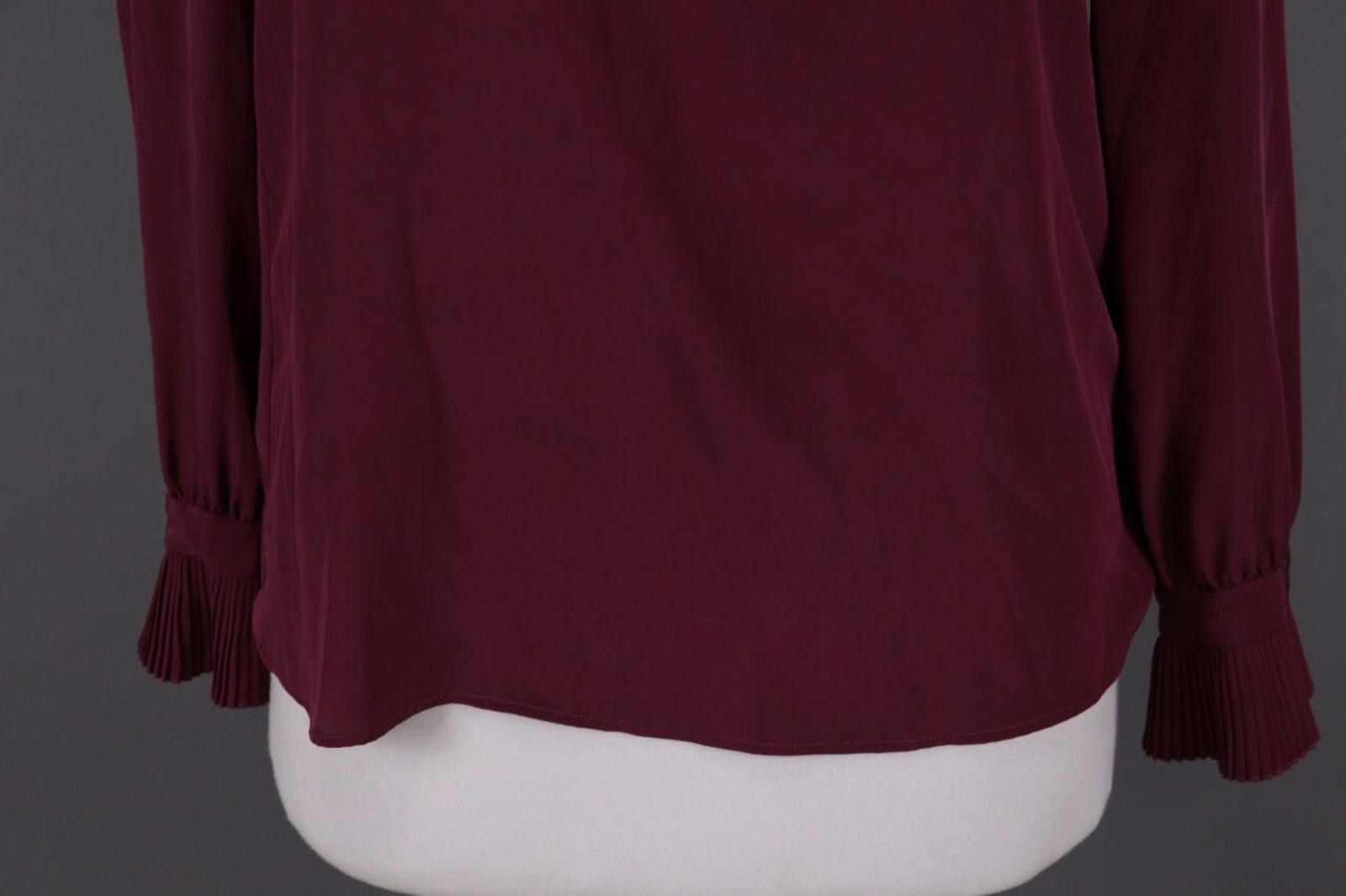 Designer Claudie Pierlot Burgund Pussy Bow Blouse Shirt Size 38 Size M / US 6-8 / IT 42-44 - 3 Thumbnail