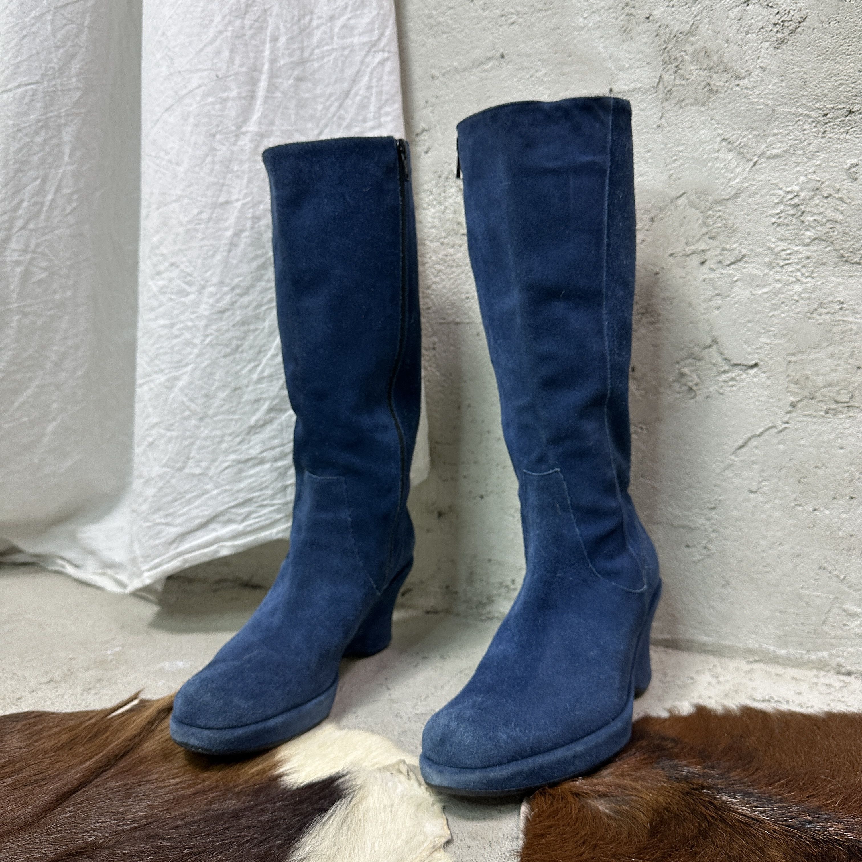 Vintage Vintage Leather Platform Wedge Suede Boots Y2K Size US 7 / IT 37 - 4 Thumbnail