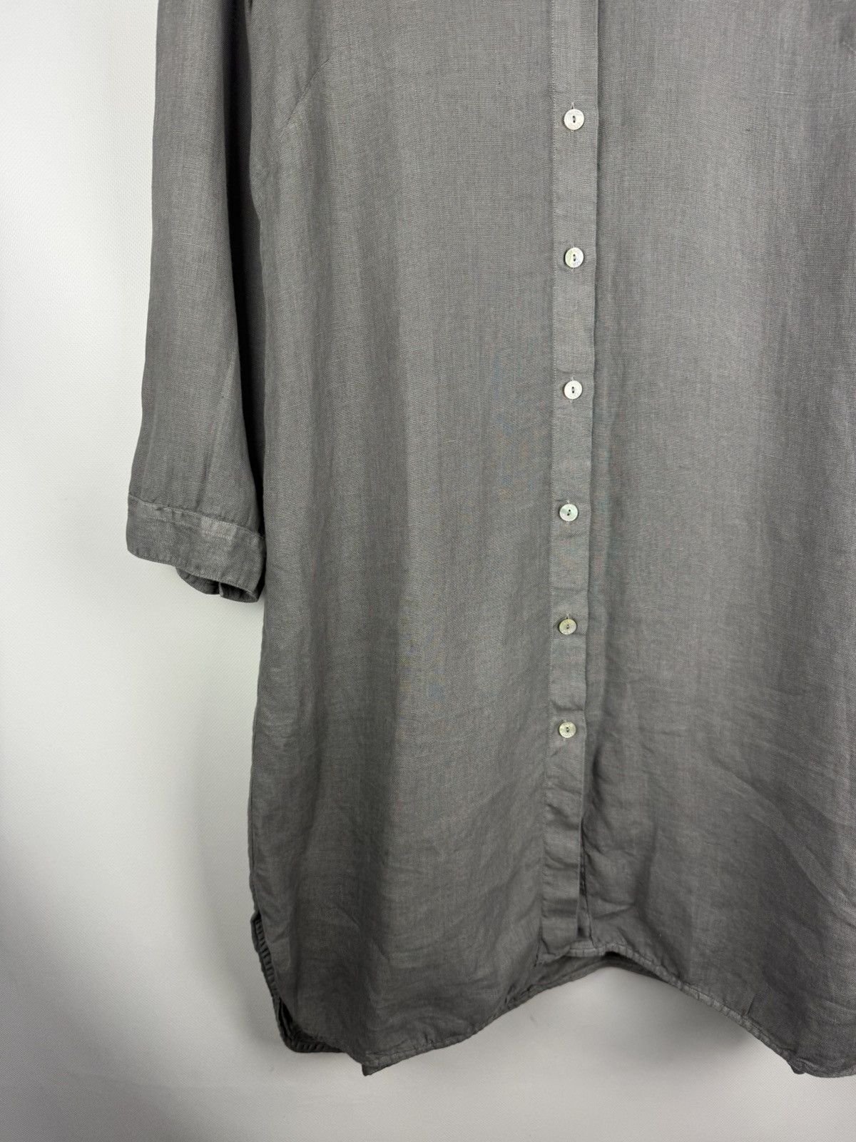 120% Lino 120% Lino Long Sleeve Linen Button Up Lagenlook Shirt Dress Size XL / US 12-14 / IT 48-50 - 7 Thumbnail