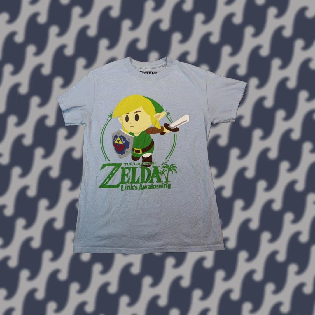 Nintendo VINTAGE Legend of Zelda Awakening Blue Small Shirt Nintendo Mens S Blue Link T-Shirt Zelda Official Nintendo Shirt Size US S / EU 44-46 / 1 - 1 Thumbnail