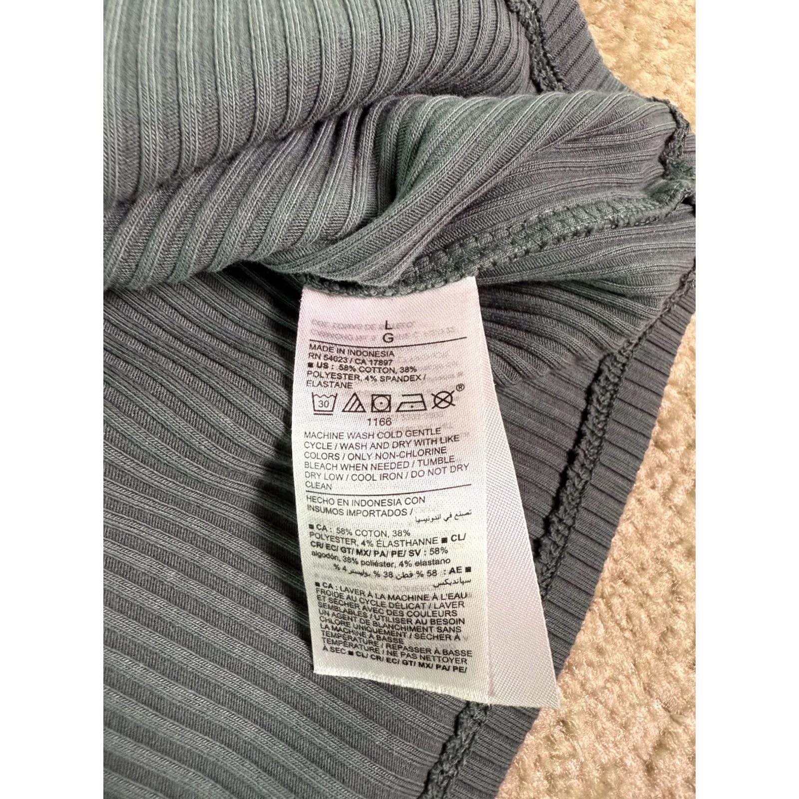 Old Navy Old Navy Women's Tank Top Gray Size Large Spaghetti Strap Rib-Knit Size L / US 10 / IT 46 - 3 Thumbnail
