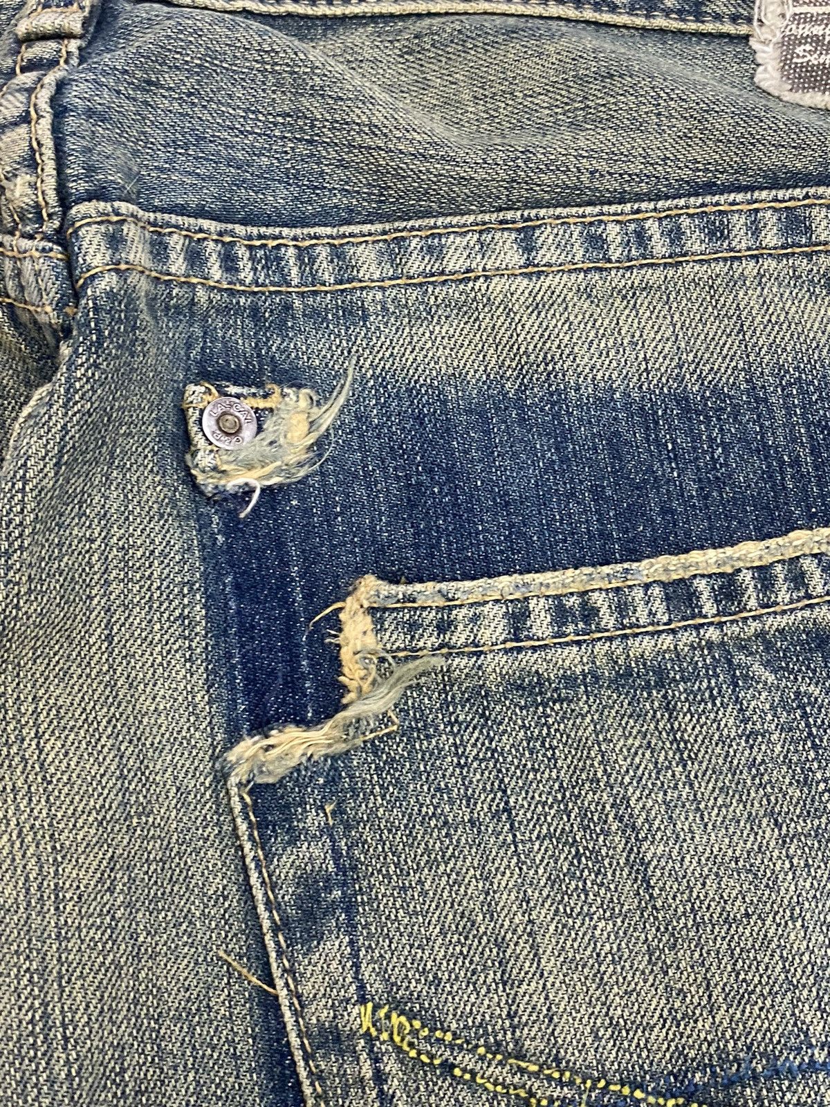 Hysteric Glamour Chip Pepper Jean Baggy Mud Washed Whisker Distressed Size US 30 / EU 46 - 17 Thumbnail